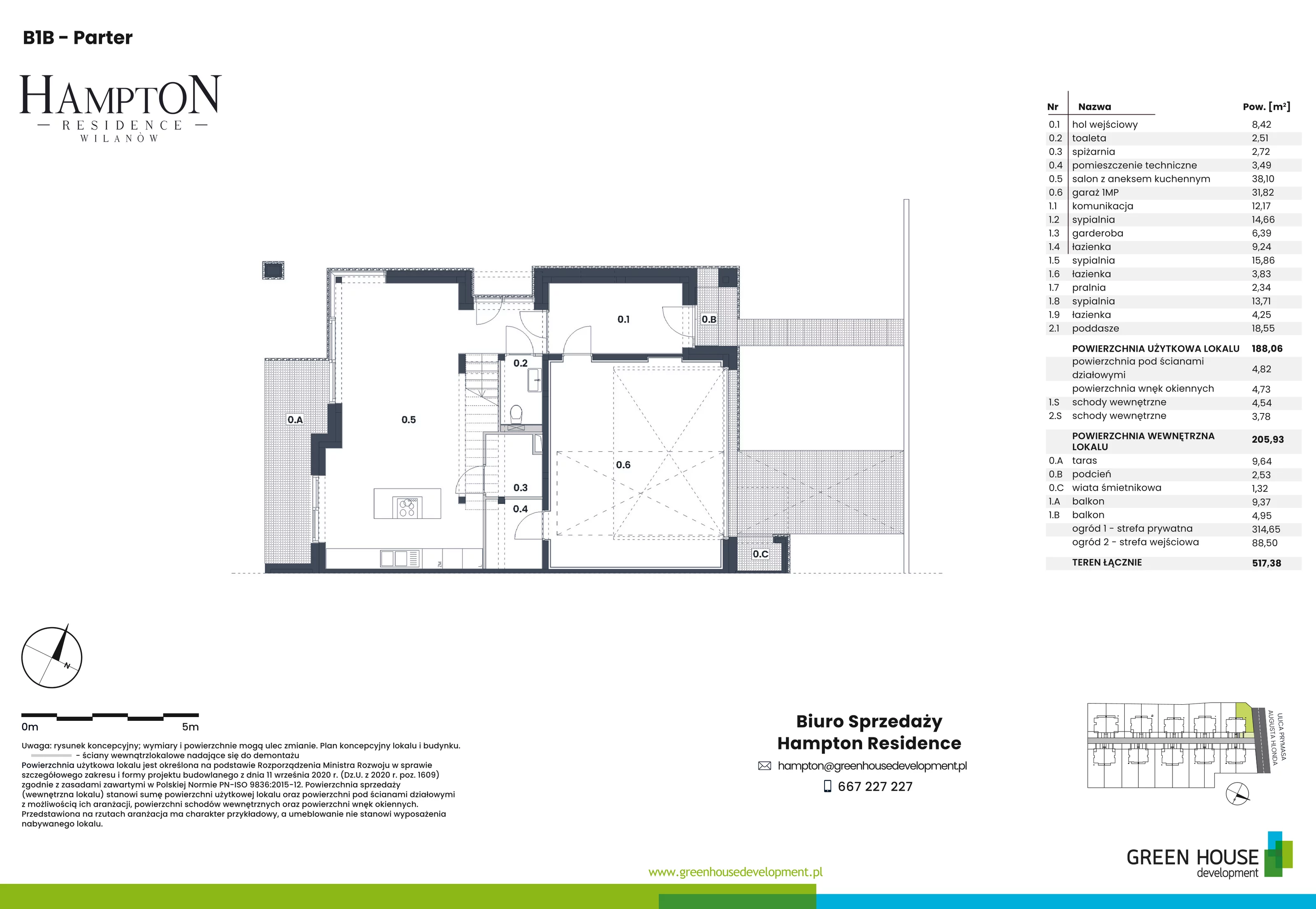 Dom i rezydencja 188,06 m², oferta nr HB1B, Hampton Residence Wilanów, Warszawa, Wilanów, Błonia Wilanowskie, ul. Hlonda