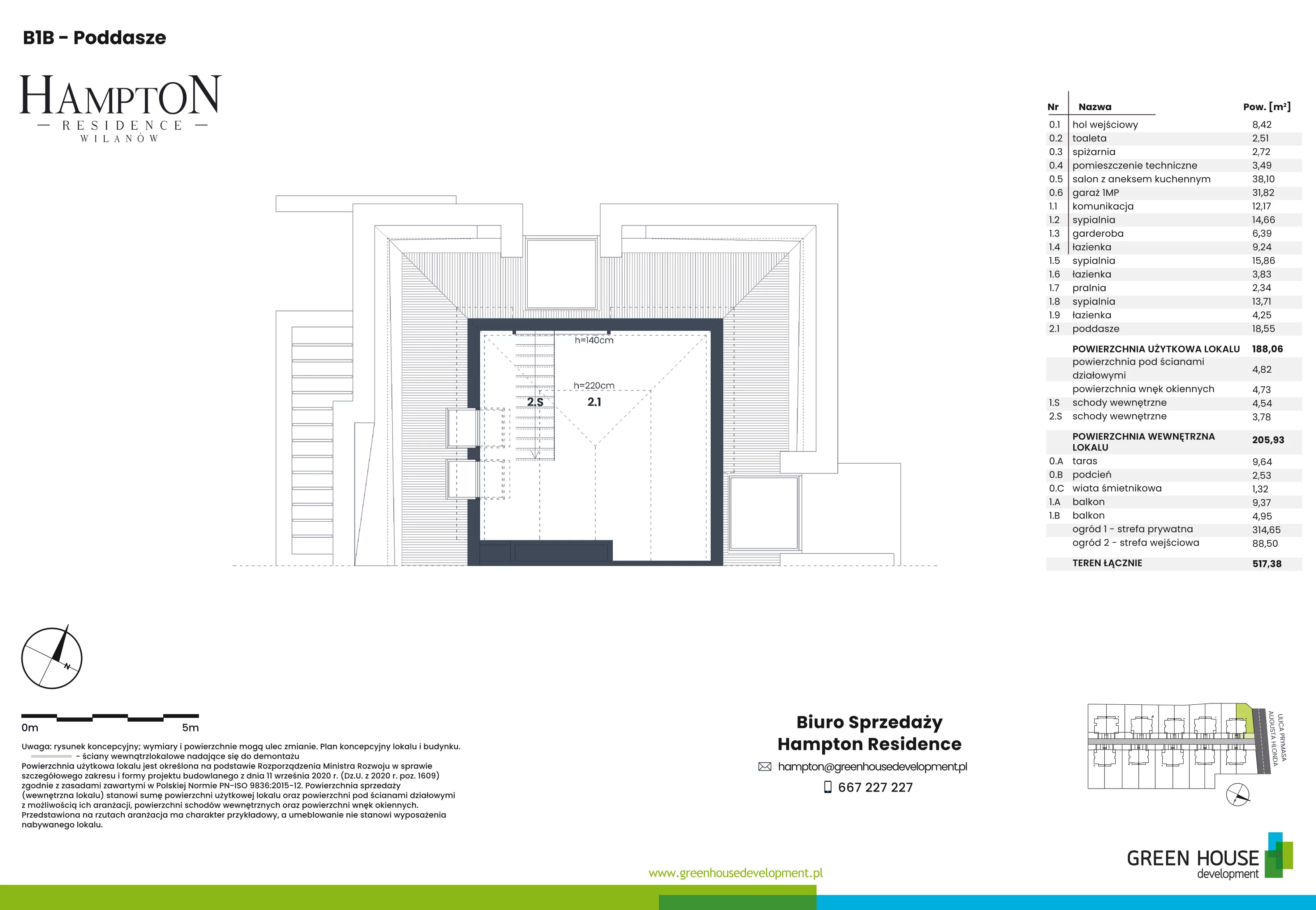 Dom i rezydencja 188,06 m², oferta nr HB1B, Hampton Residence Wilanów, Warszawa, Wilanów, Błonia Wilanowskie, ul. Hlonda