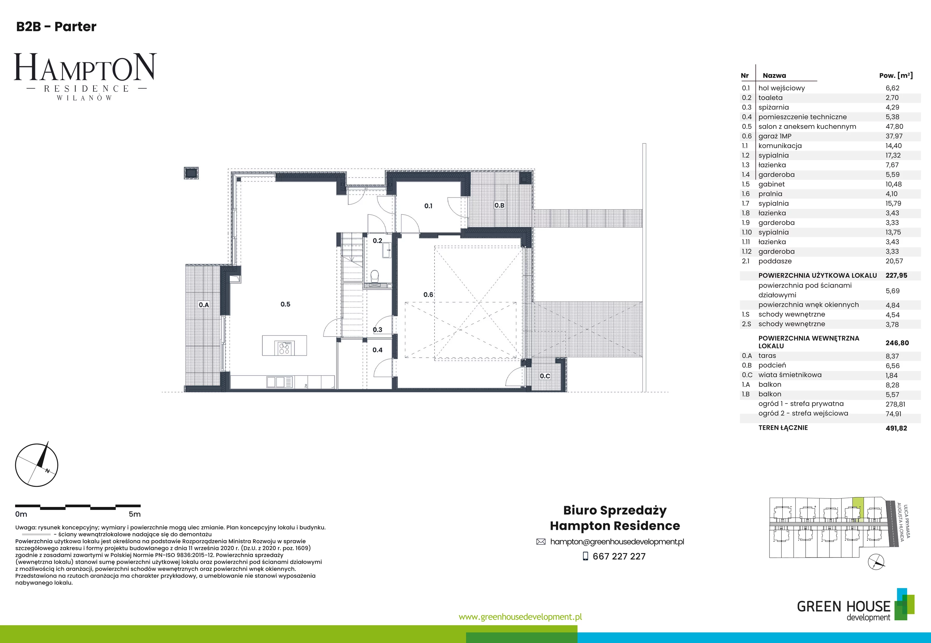 Dom i rezydencja 227,95 m², oferta nr HB2B, Hampton Residence Wilanów, Warszawa, Wilanów, Błonia Wilanowskie, ul. Hlonda