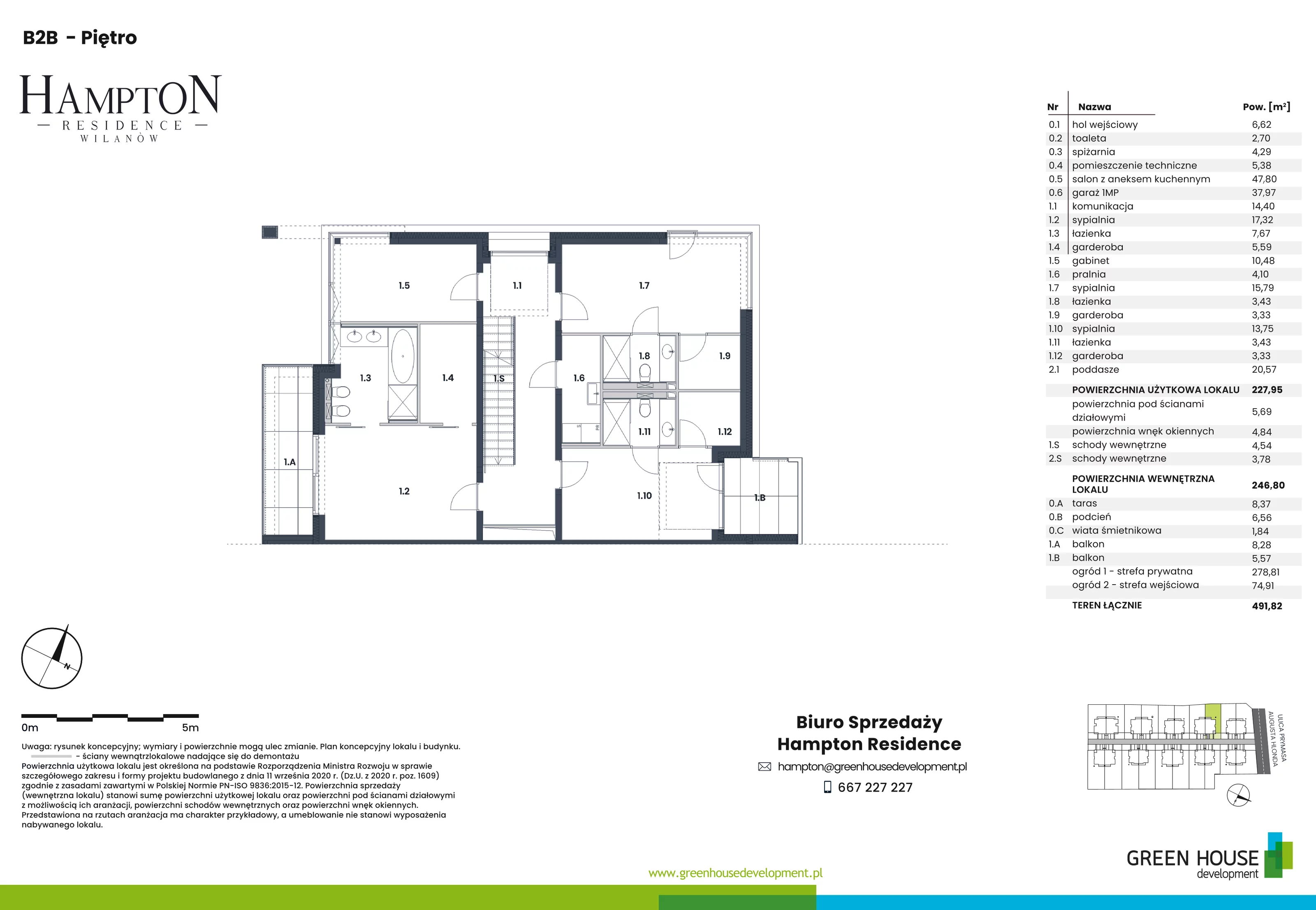 Dom i rezydencja 227,95 m², oferta nr HB2B, Hampton Residence Wilanów, Warszawa, Wilanów, Błonia Wilanowskie, ul. Hlonda