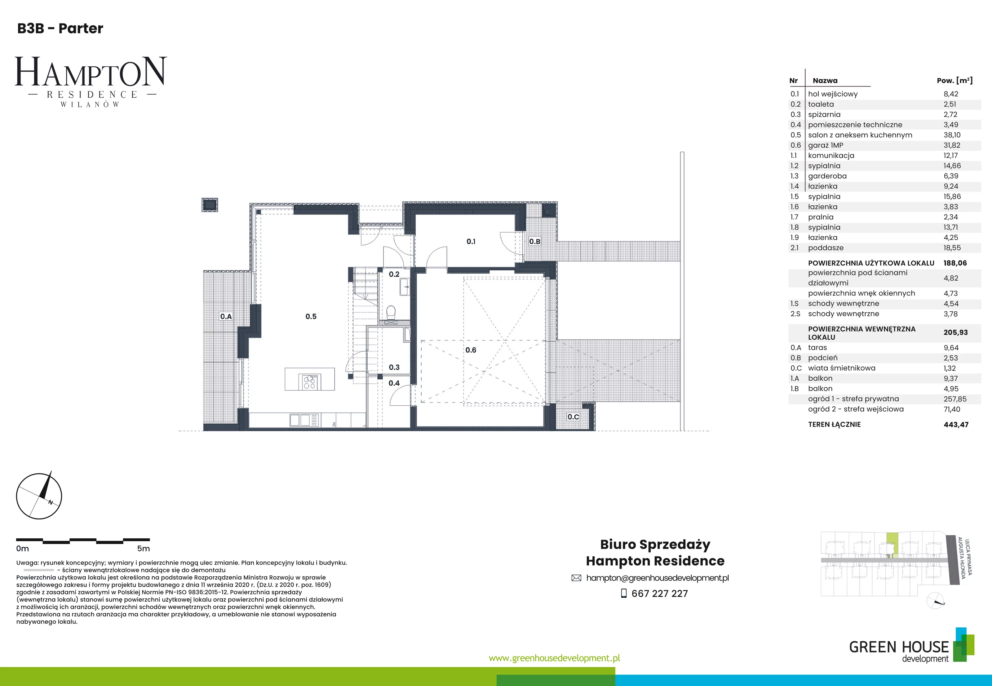 Dom i rezydencja 188,06 m², oferta nr HB3B, Hampton Residence Wilanów, Warszawa, Wilanów, Błonia Wilanowskie, ul. Hlonda