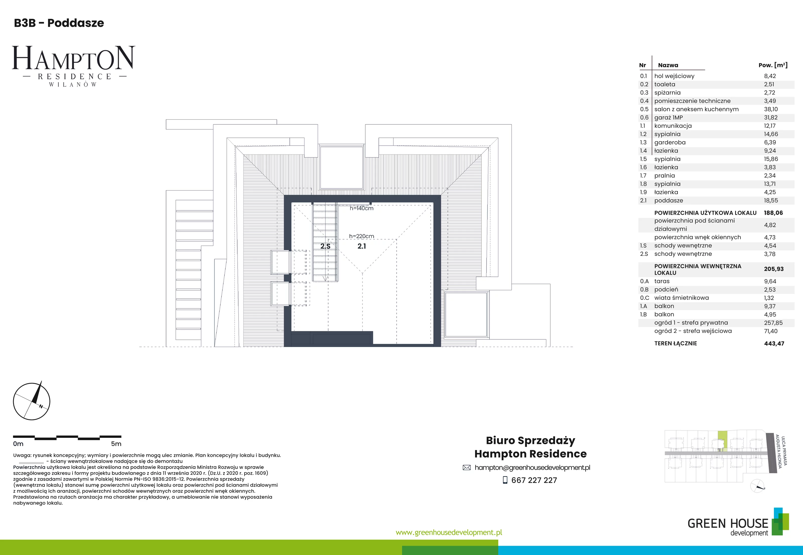 Dom i rezydencja 188,06 m², oferta nr HB3B, Hampton Residence Wilanów, Warszawa, Wilanów, Błonia Wilanowskie, ul. Hlonda