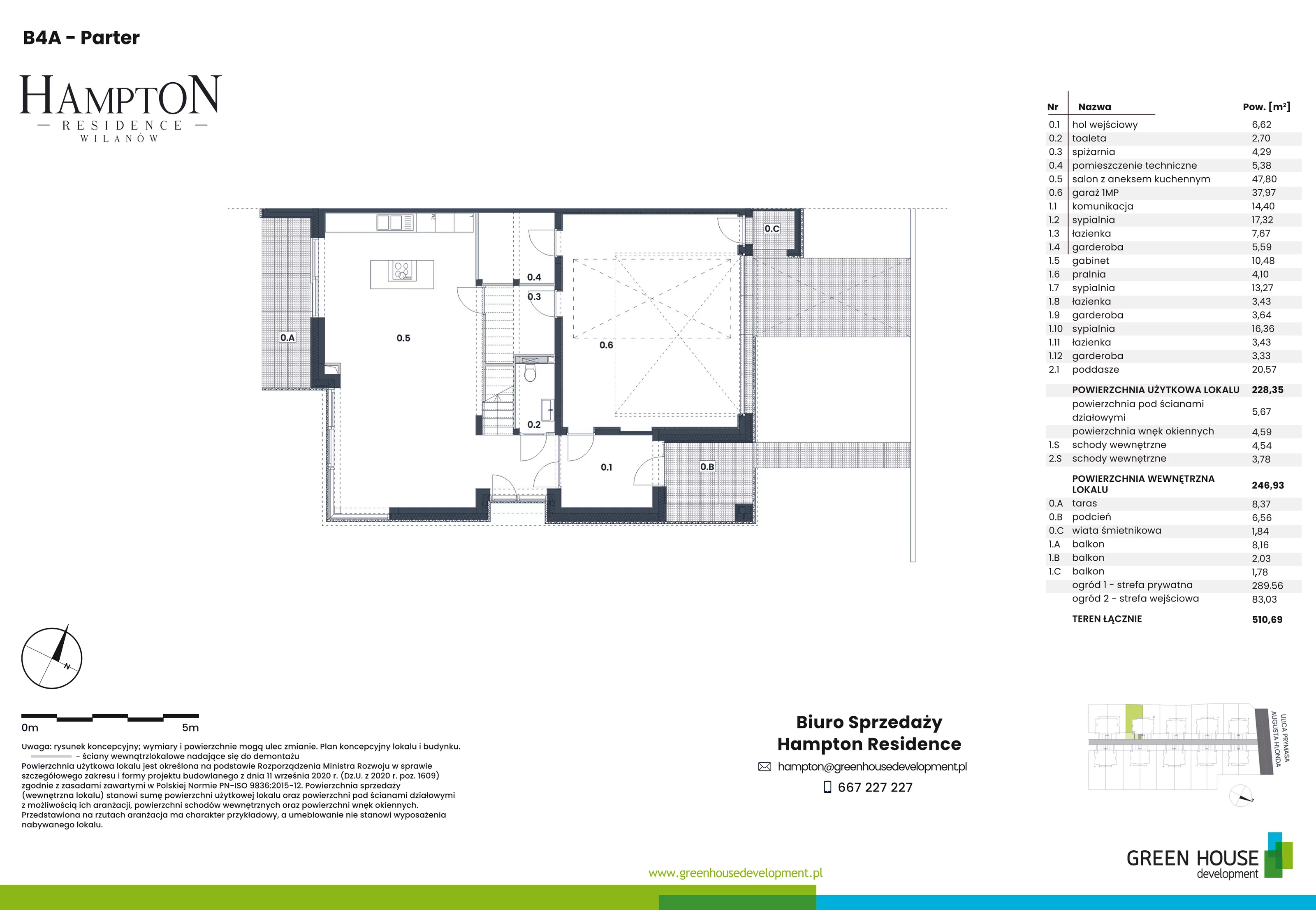 Dom i rezydencja 228,35 m², oferta nr HB4A, Hampton Residence Wilanów, Warszawa, Wilanów, Błonia Wilanowskie, ul. Hlonda