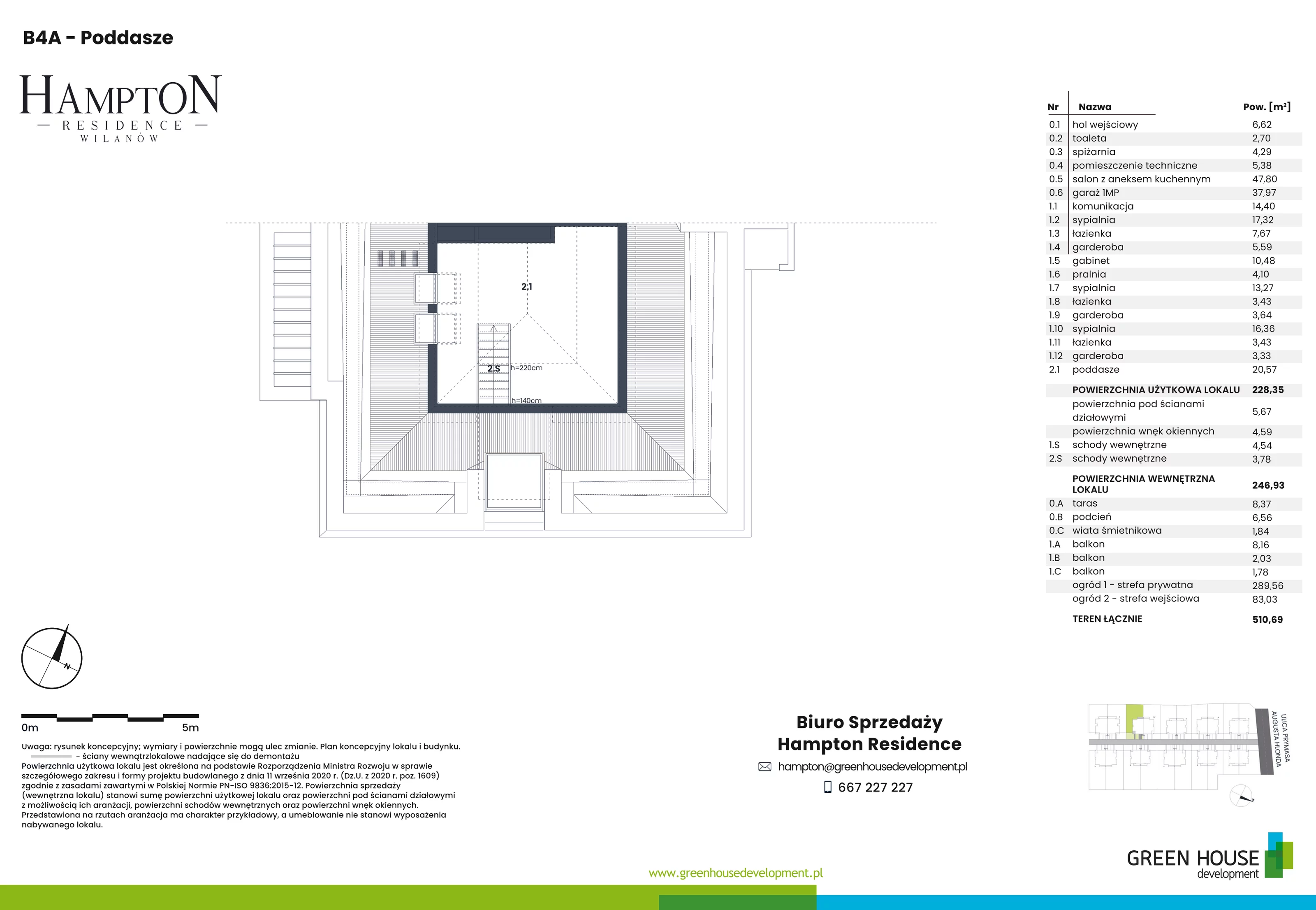 Dom i rezydencja 228,35 m², oferta nr HB4A, Hampton Residence Wilanów, Warszawa, Wilanów, Błonia Wilanowskie, ul. Hlonda