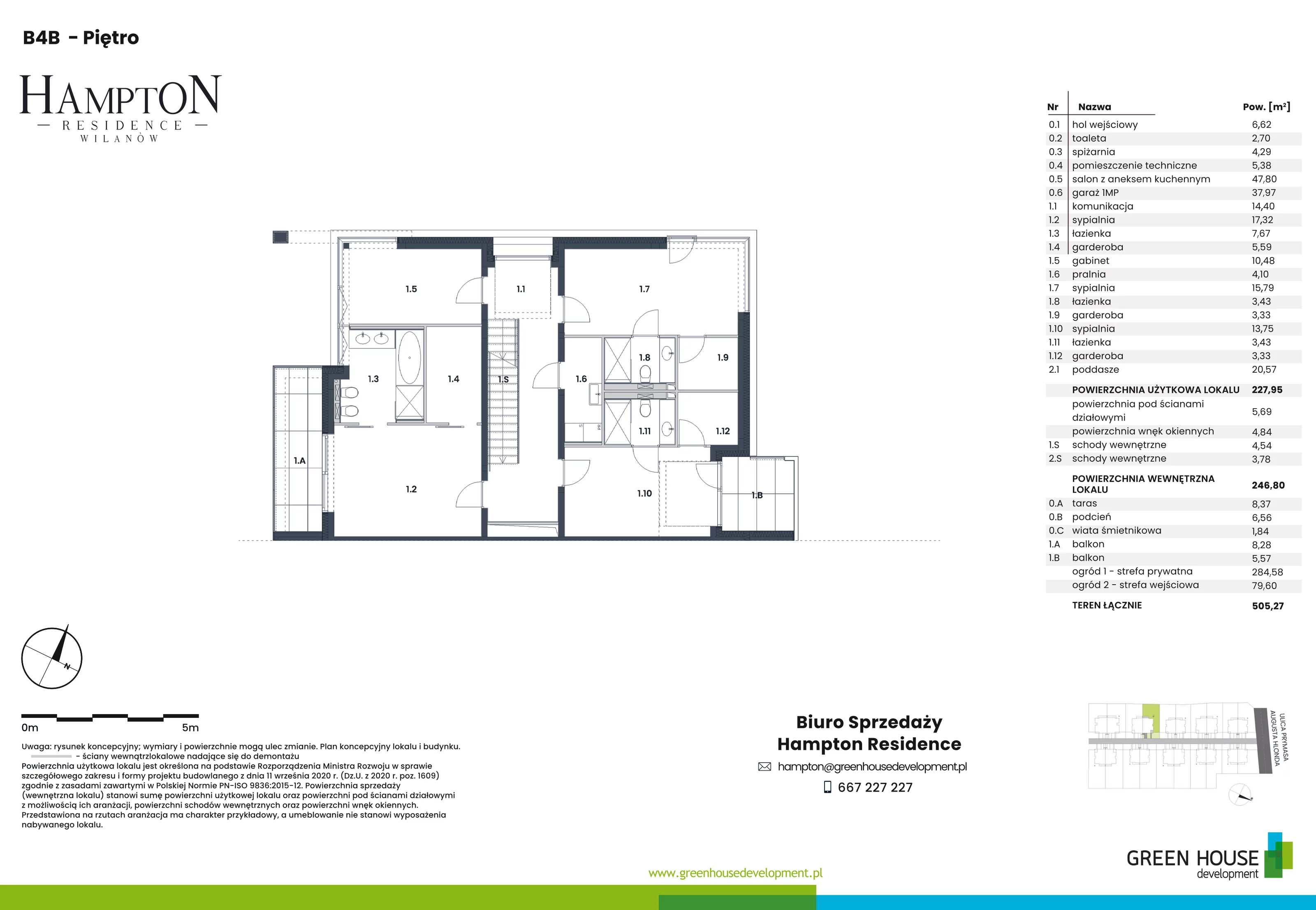 Dom i rezydencja 227,95 m², oferta nr HB4B, Hampton Residence Wilanów, Warszawa, Wilanów, Błonia Wilanowskie, ul. Hlonda