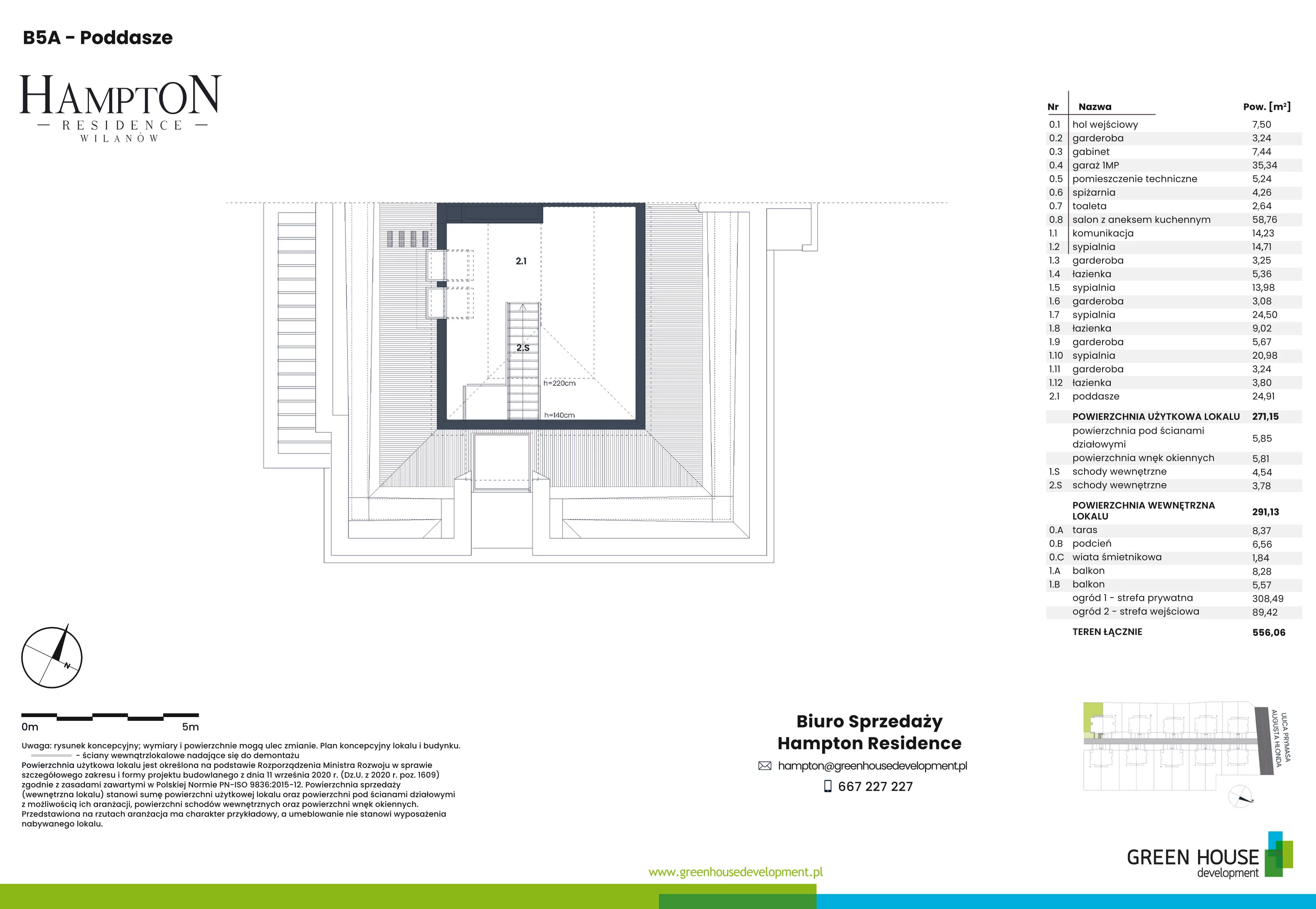 Dom i rezydencja 271,15 m², oferta nr HB5A, Hampton Residence Wilanów, Warszawa, Wilanów, Błonia Wilanowskie, ul. Hlonda