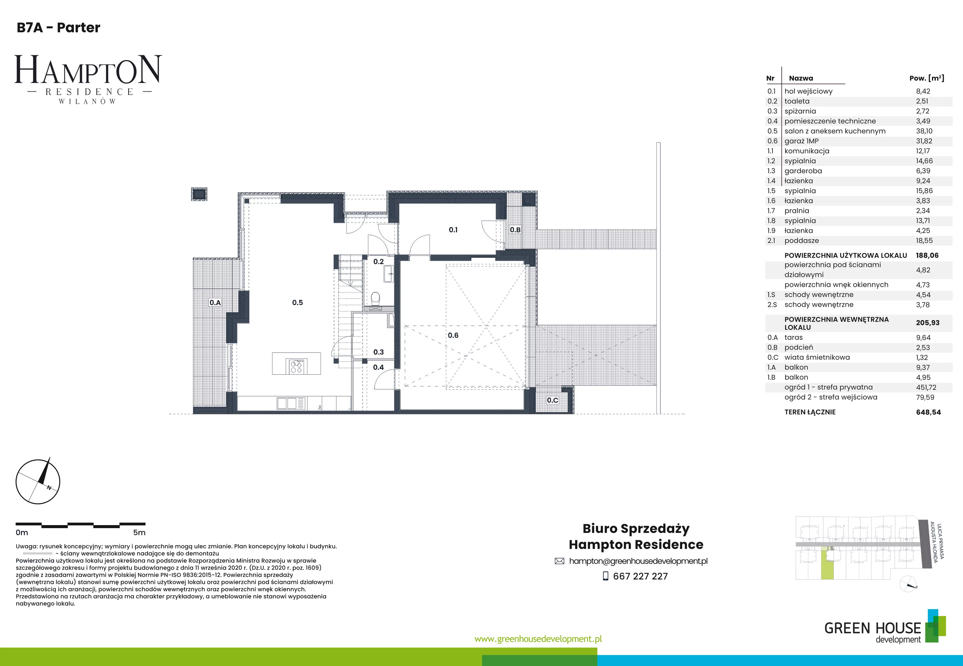 Dom i rezydencja 188,06 m², oferta nr HB7A, Hampton Residence Wilanów, Warszawa, Wilanów, Błonia Wilanowskie, ul. Hlonda