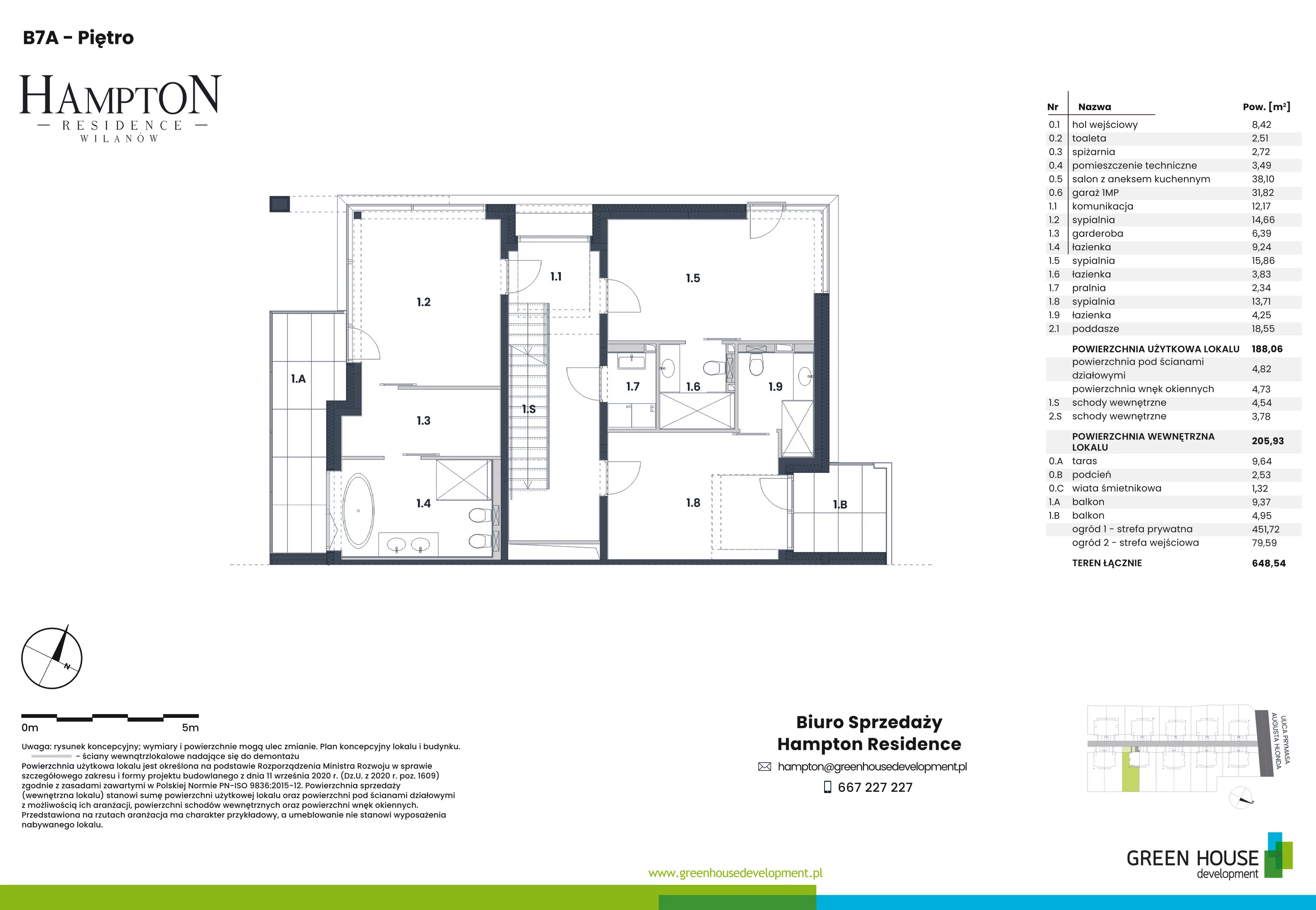 Dom i rezydencja 188,06 m², oferta nr HB7A, Hampton Residence Wilanów, Warszawa, Wilanów, Błonia Wilanowskie, ul. Hlonda