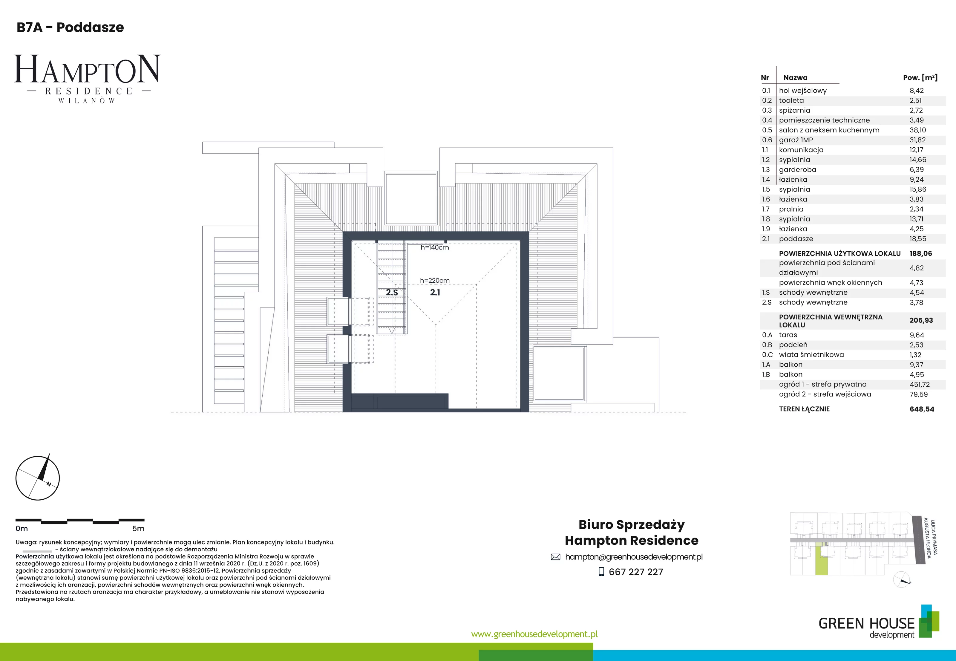 Dom i rezydencja 188,06 m², oferta nr HB7A, Hampton Residence Wilanów, Warszawa, Wilanów, Błonia Wilanowskie, ul. Hlonda