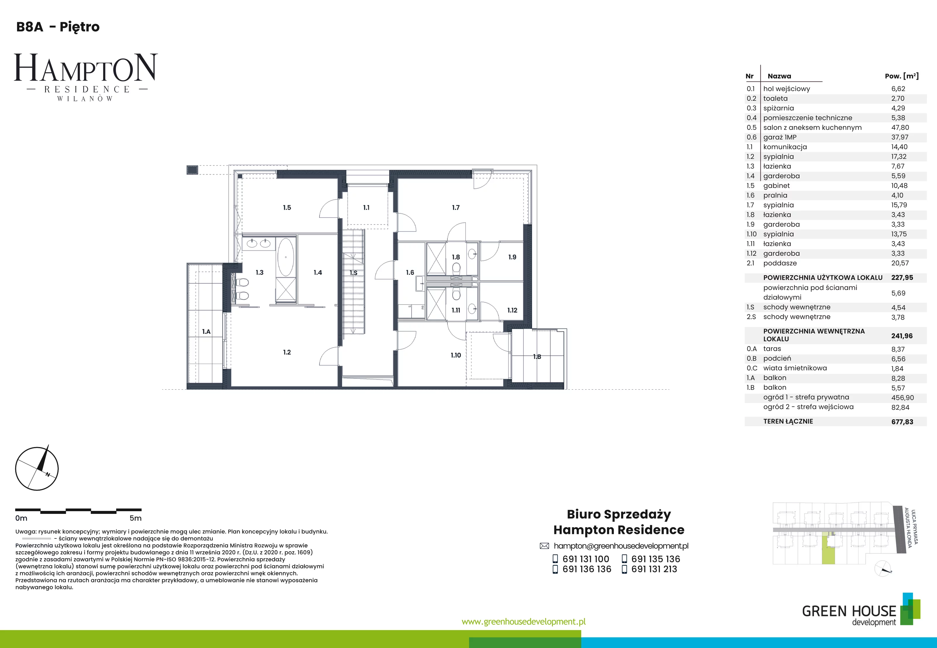 Dom i rezydencja 227,95 m², oferta nr HB8A, Hampton Residence Wilanów, Warszawa, Wilanów, Błonia Wilanowskie, ul. Hlonda