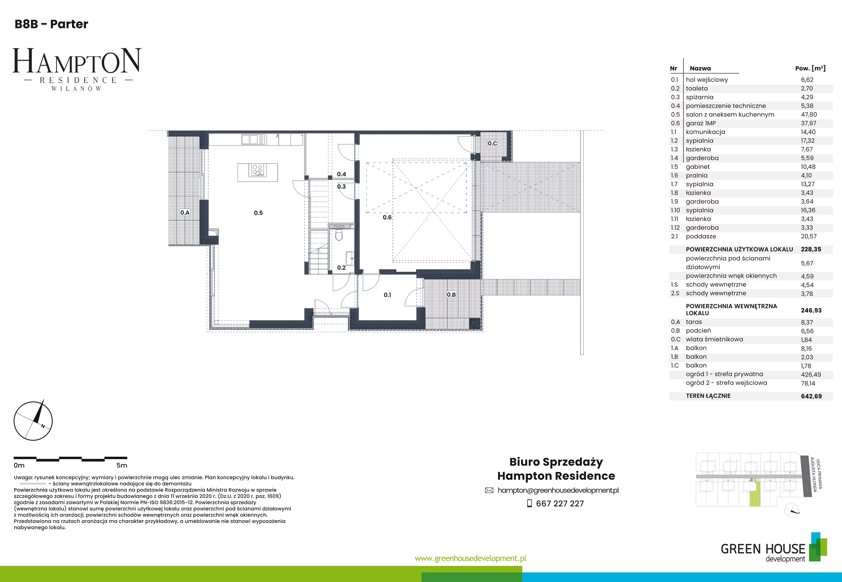 Dom i rezydencja 228,35 m², oferta nr HB8B, Hampton Residence Wilanów, Warszawa, Wilanów, Błonia Wilanowskie, ul. Hlonda