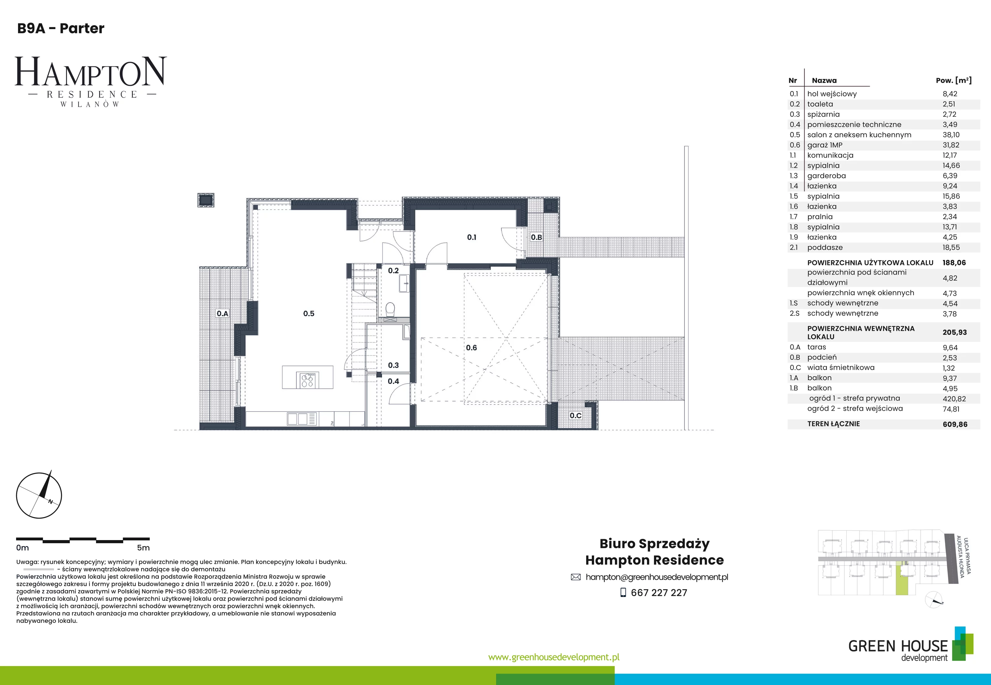 Dom i rezydencja 188,06 m², oferta nr HB9A, Hampton Residence Wilanów, Warszawa, Wilanów, Błonia Wilanowskie, ul. Hlonda