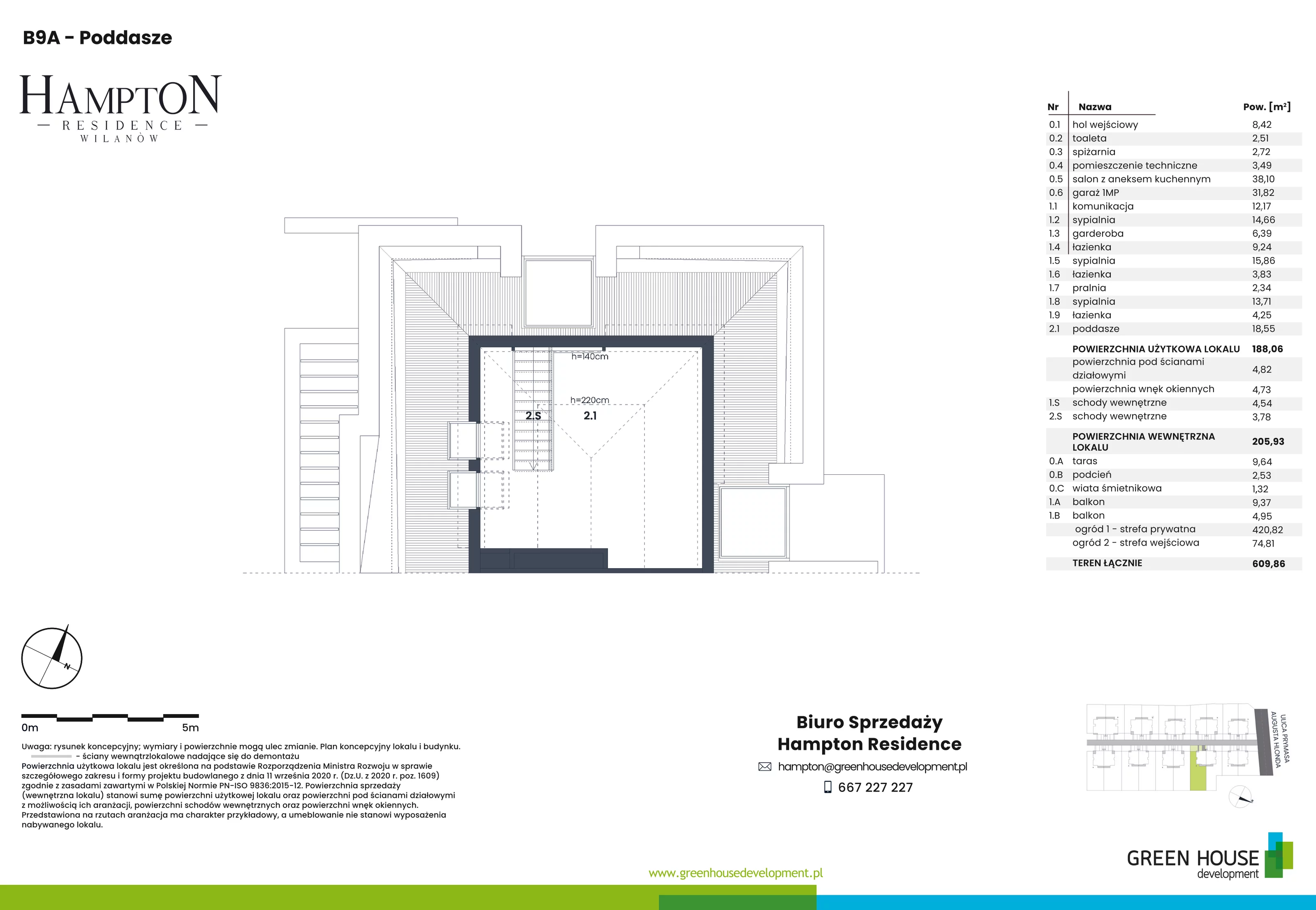 Dom i rezydencja 188,06 m², oferta nr HB9A, Hampton Residence Wilanów, Warszawa, Wilanów, Błonia Wilanowskie, ul. Hlonda