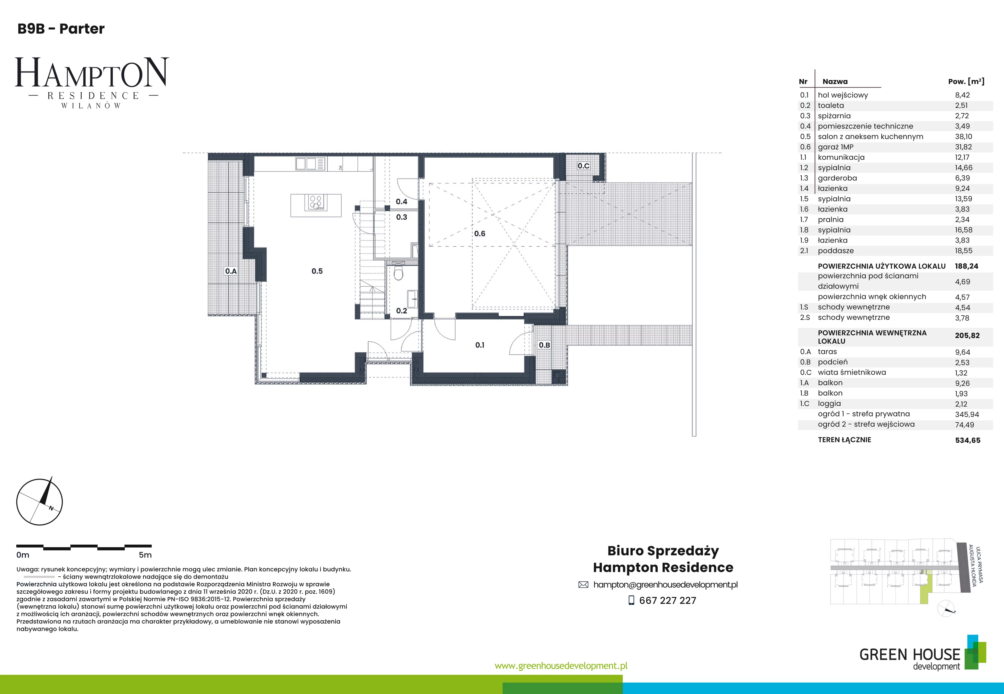 Dom i rezydencja 188,24 m², oferta nr HB9B, Hampton Residence Wilanów, Warszawa, Wilanów, Błonia Wilanowskie, ul. Hlonda