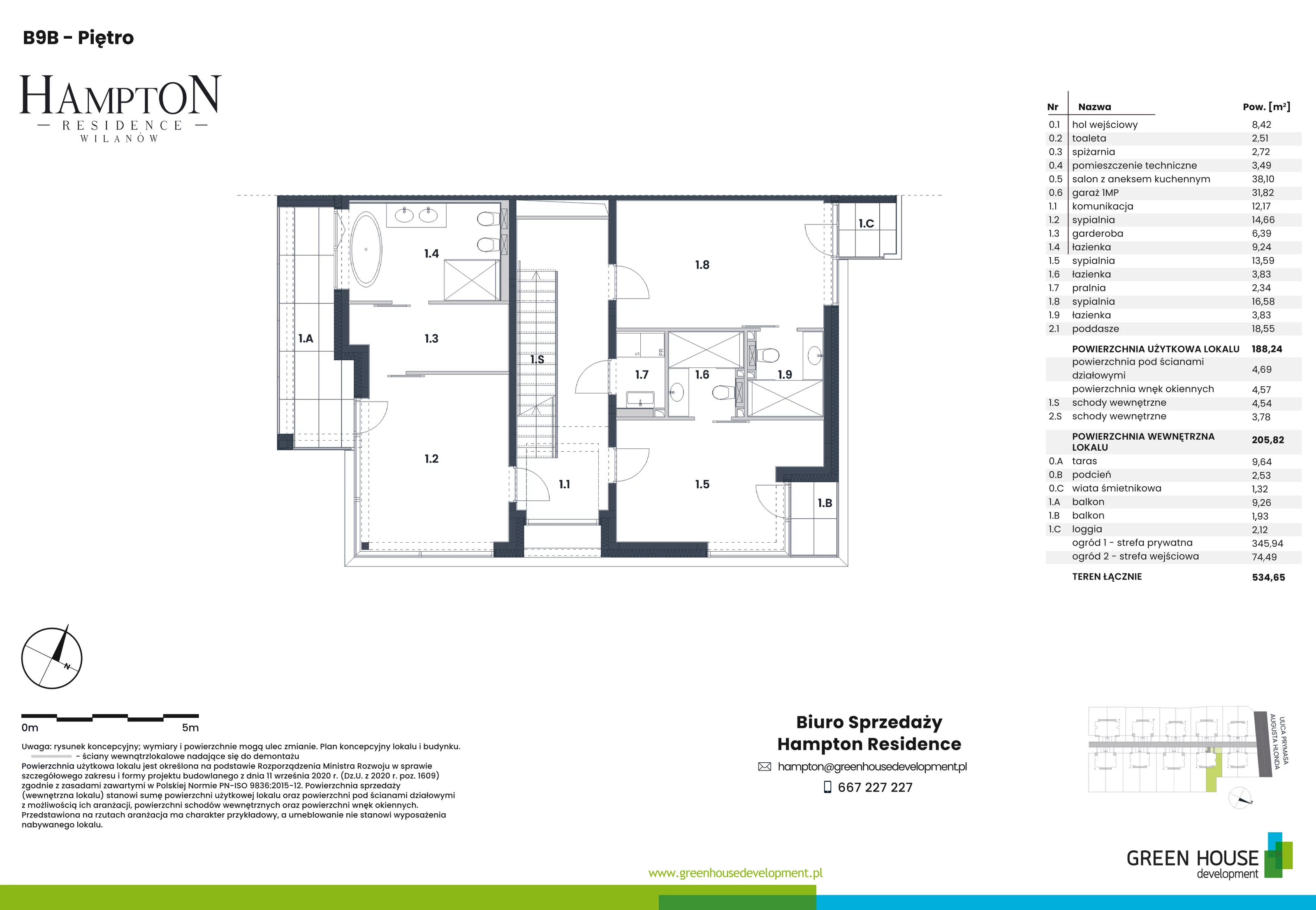 Dom i rezydencja 188,24 m², oferta nr HB9B, Hampton Residence Wilanów, Warszawa, Wilanów, Błonia Wilanowskie, ul. Hlonda