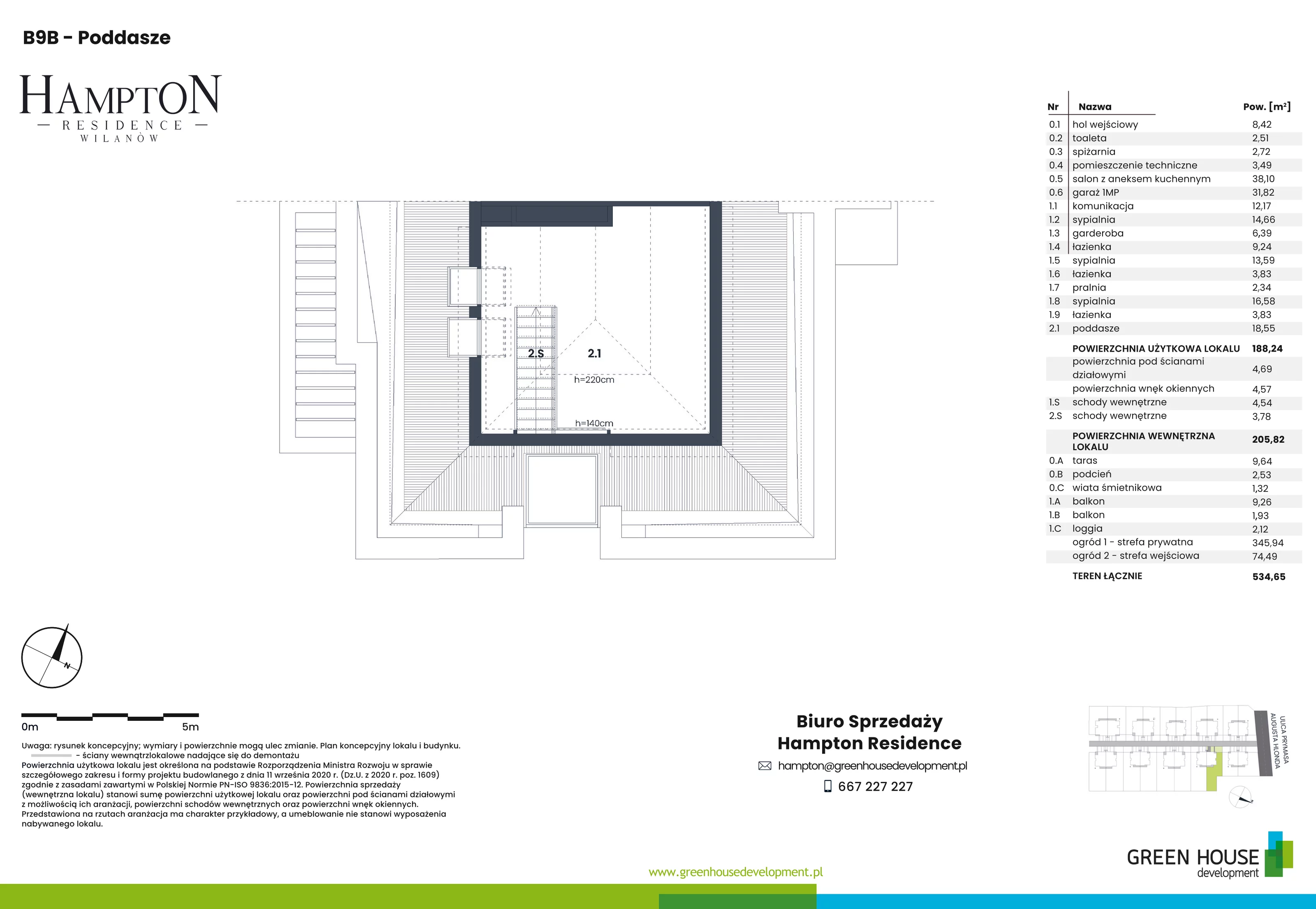 Dom i rezydencja 188,24 m², oferta nr HB9B, Hampton Residence Wilanów, Warszawa, Wilanów, Błonia Wilanowskie, ul. Hlonda