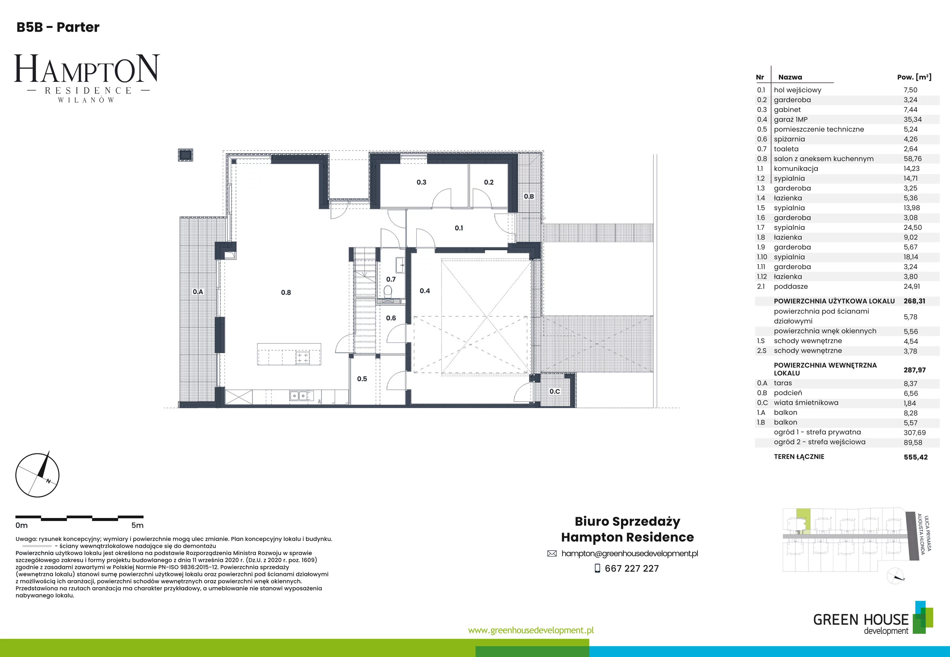 Dom 268,31 m², oferta nr HB5B, Hampton Residence Wilanów, Warszawa, Wilanów, Błonia Wilanowskie, ul. Hlonda