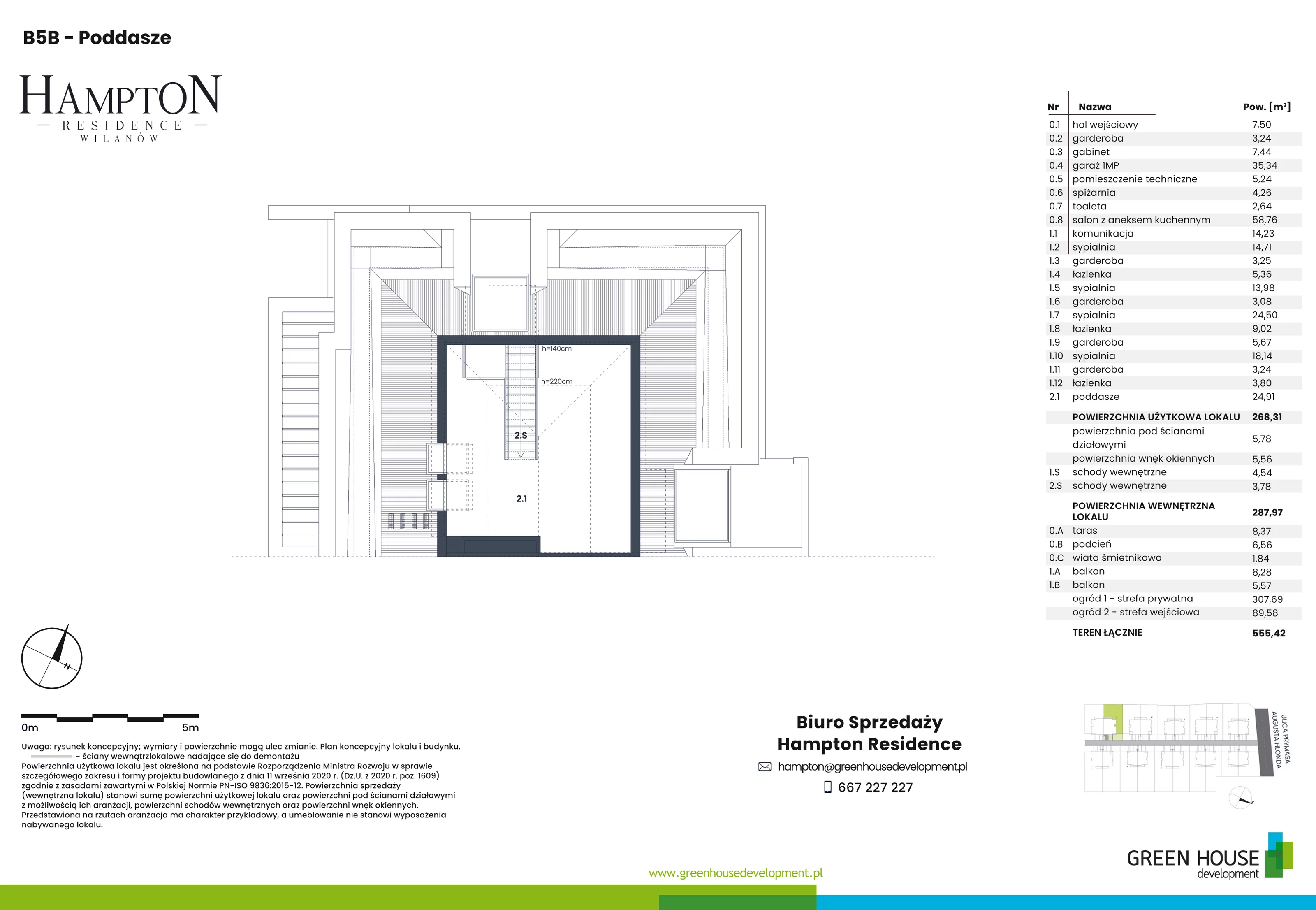 Dom 268,31 m², oferta nr HB5B, Hampton Residence Wilanów, Warszawa, Wilanów, Błonia Wilanowskie, ul. Hlonda