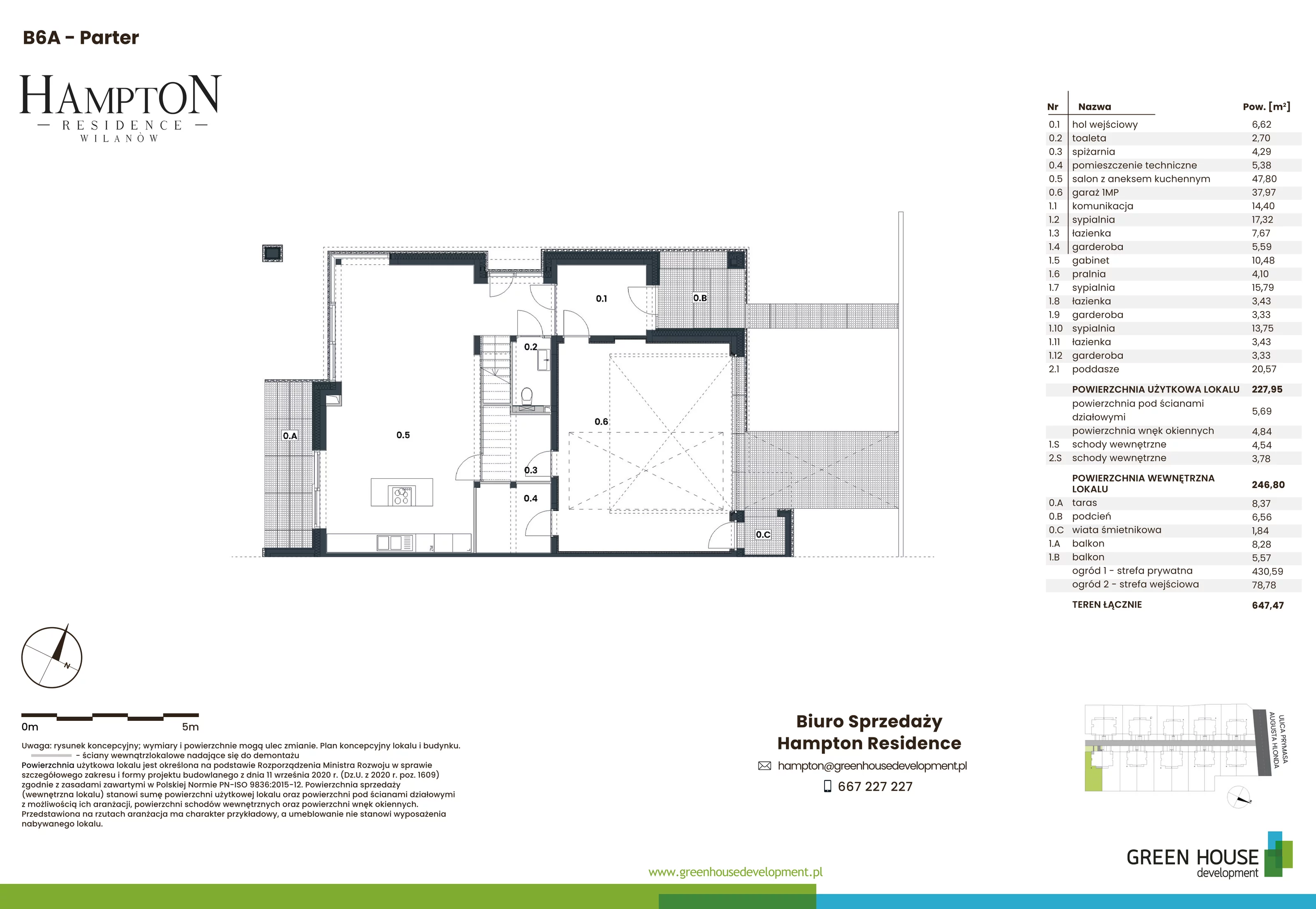 Dom 227,95 m², oferta nr HB6A, Hampton Residence Wilanów, Warszawa, Wilanów, Błonia Wilanowskie, ul. Hlonda