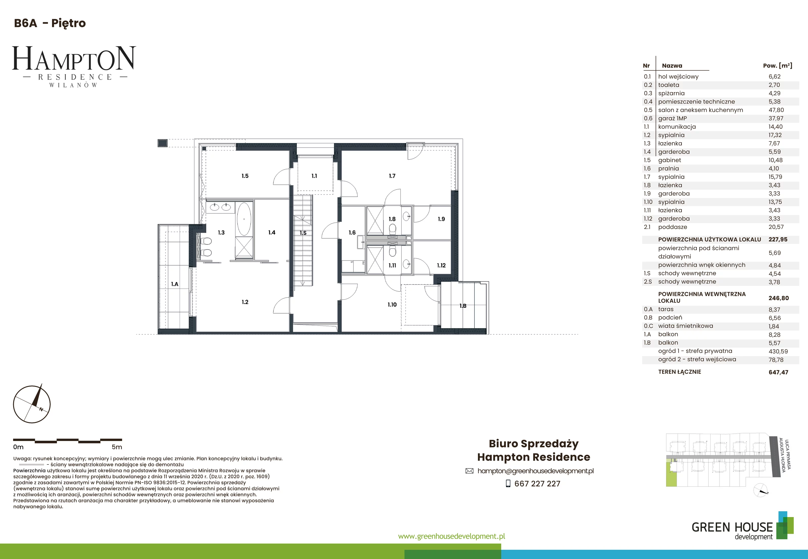 Dom 227,95 m², oferta nr HB6A, Hampton Residence Wilanów, Warszawa, Wilanów, Błonia Wilanowskie, ul. Hlonda