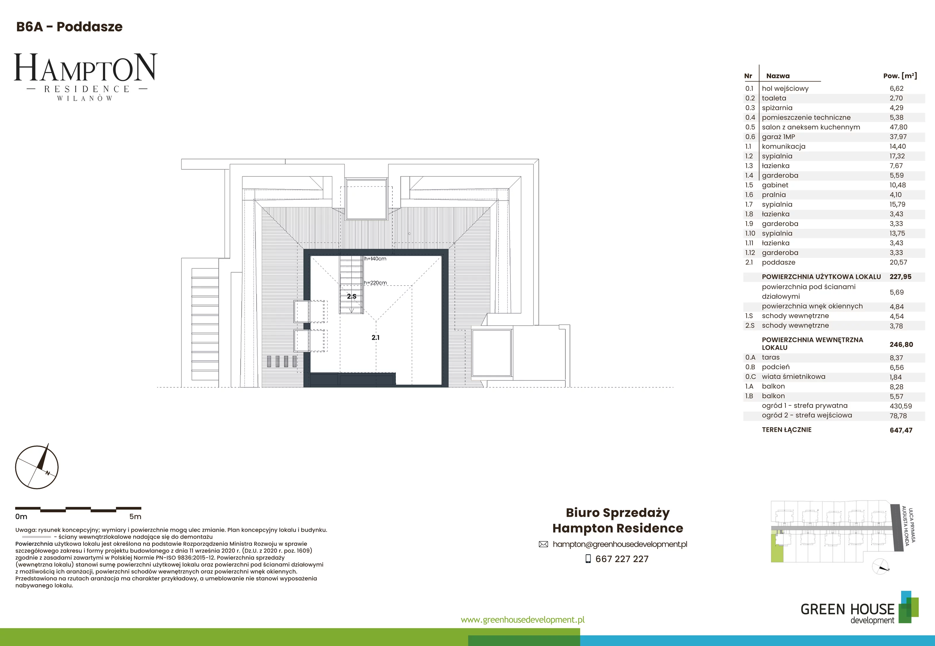 Dom 227,95 m², oferta nr HB6A, Hampton Residence Wilanów, Warszawa, Wilanów, Błonia Wilanowskie, ul. Hlonda