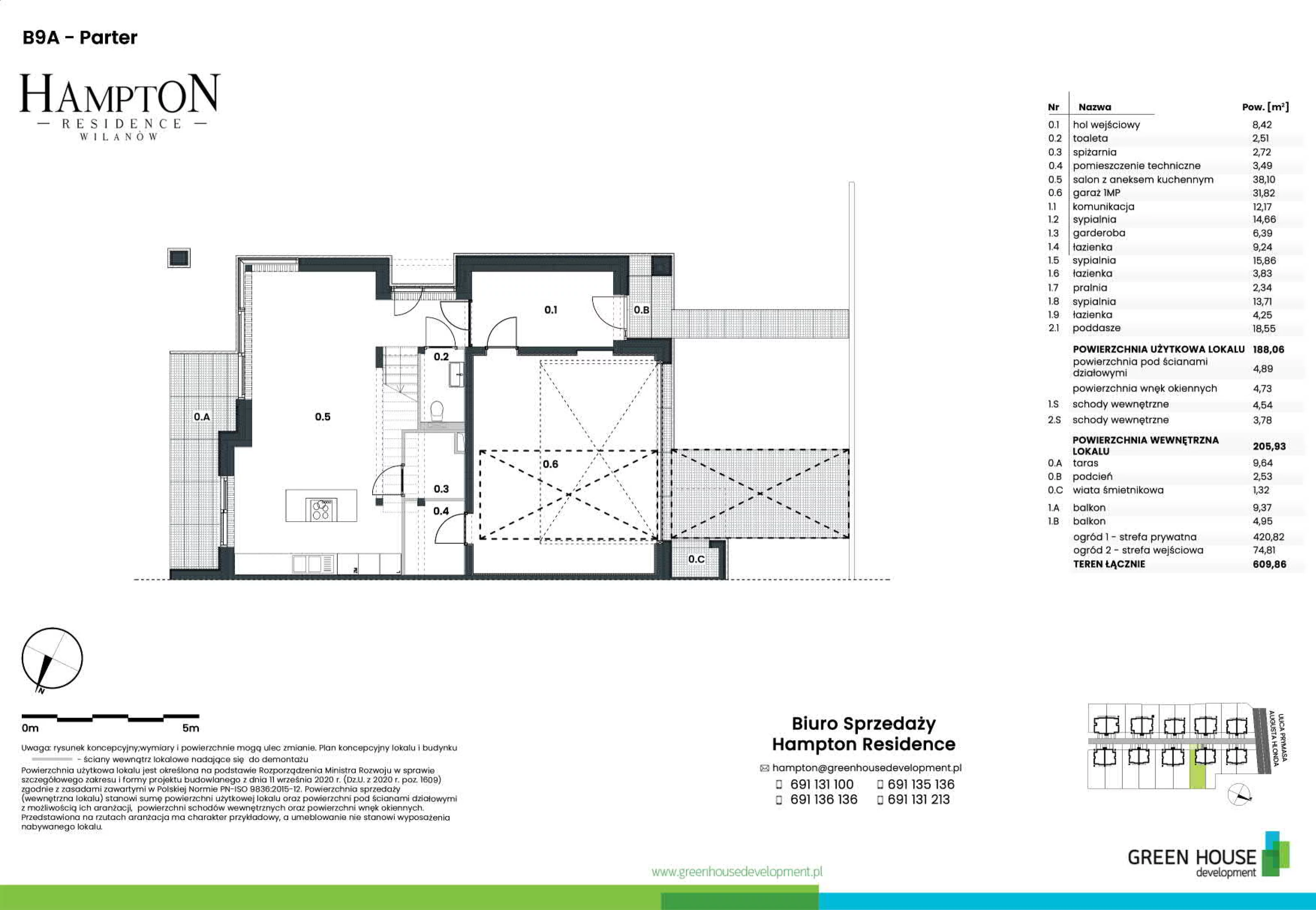 Dom 188,06 m², oferta nr HB9A, Hampton Residence Wilanów, Warszawa, Wilanów, Błonia Wilanowskie, ul. Hlonda