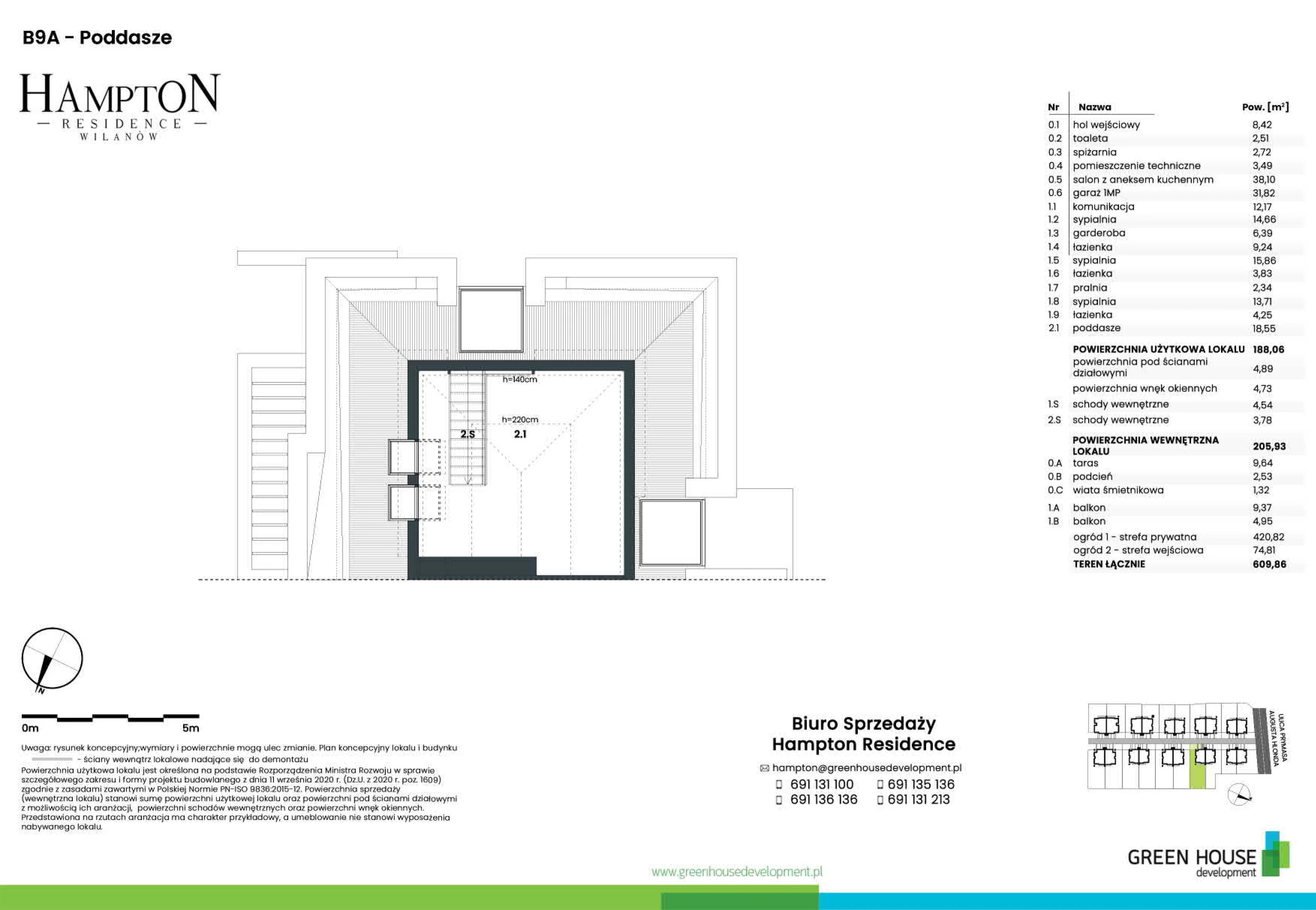 Dom 188,06 m², oferta nr HB9A, Hampton Residence Wilanów, Warszawa, Wilanów, Błonia Wilanowskie, ul. Hlonda