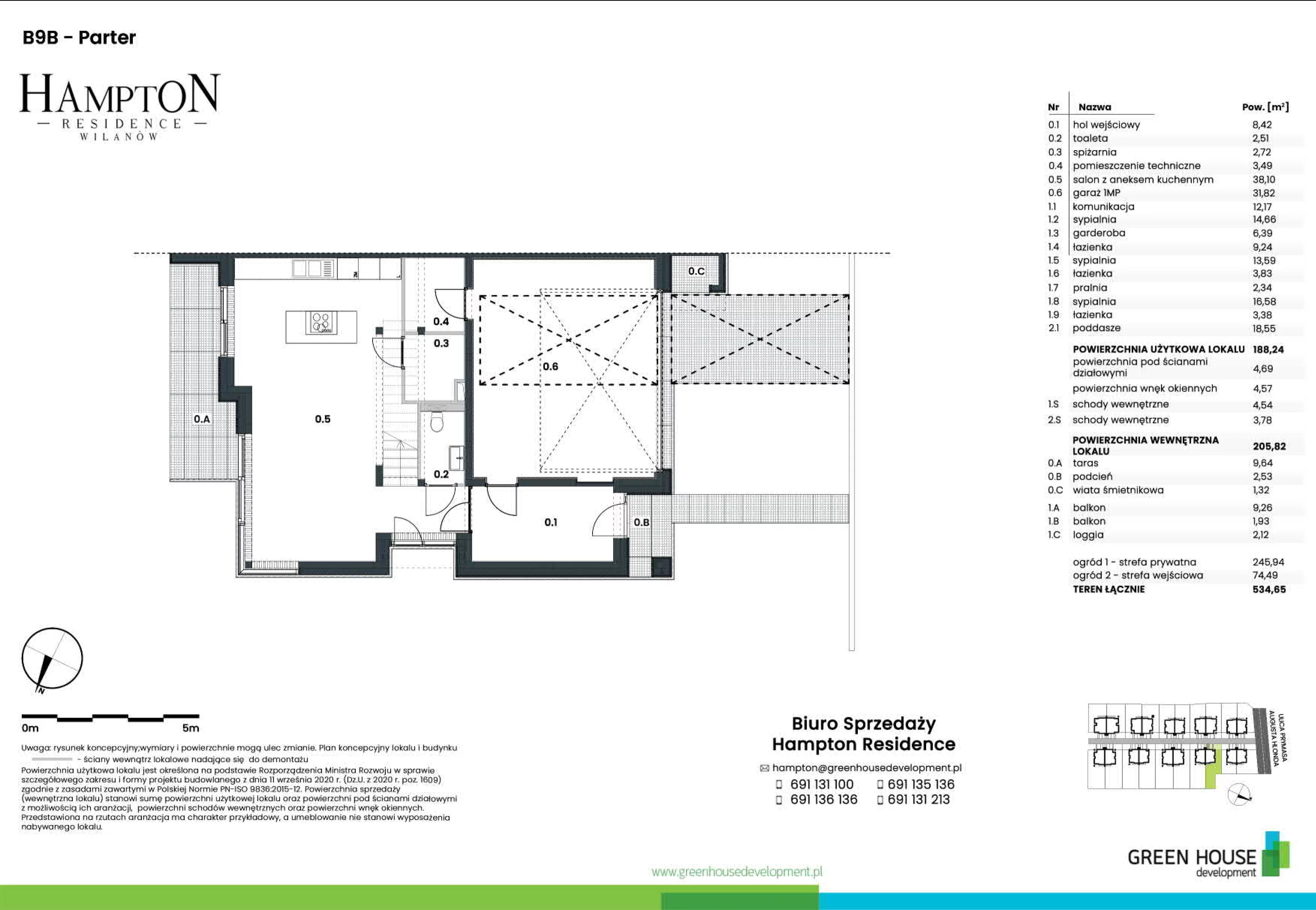 Dom 188,24 m², oferta nr HB9B, Hampton Residence Wilanów, Warszawa, Wilanów, Błonia Wilanowskie, ul. Hlonda