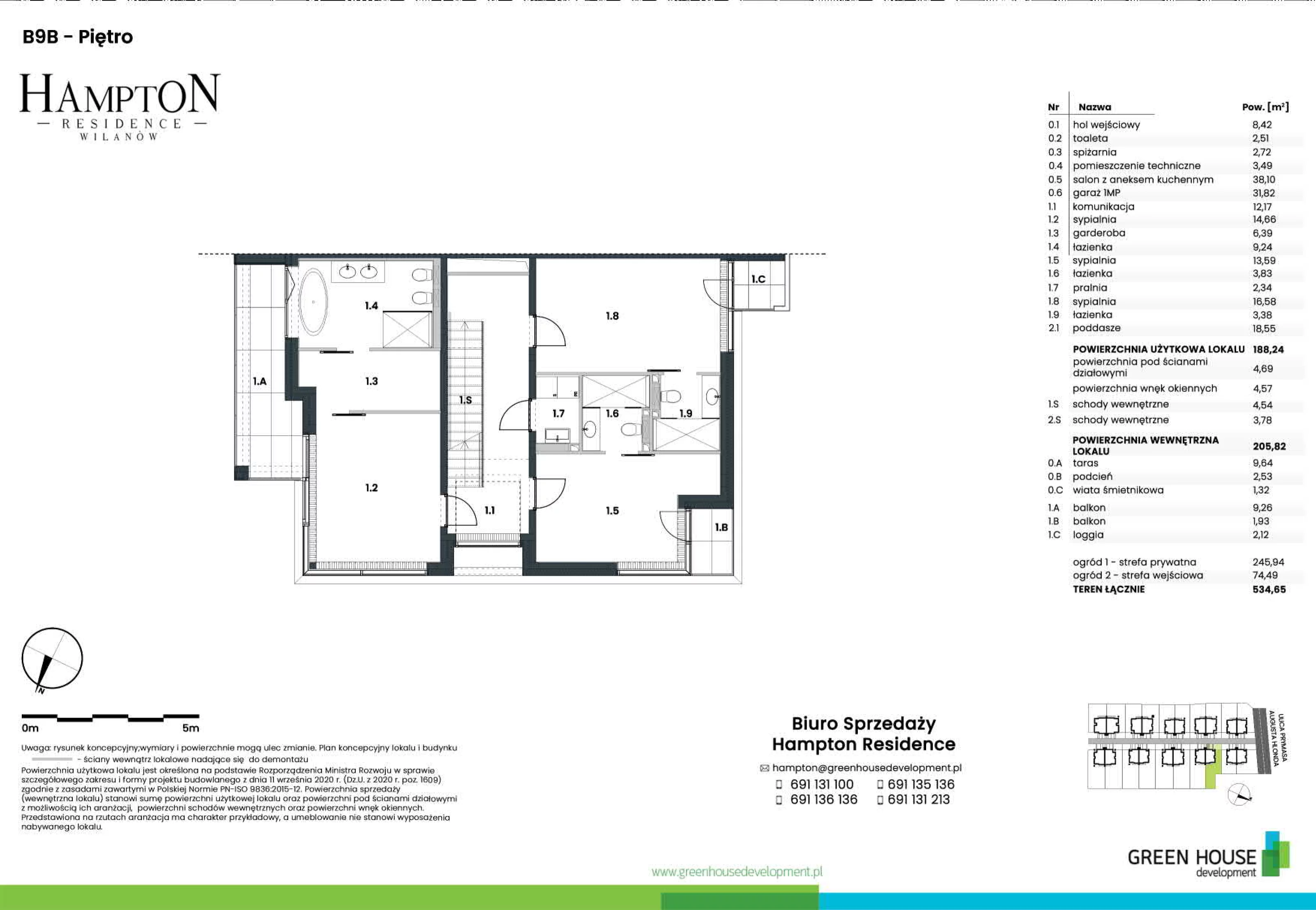 Dom 188,24 m², oferta nr HB9B, Hampton Residence Wilanów, Warszawa, Wilanów, Błonia Wilanowskie, ul. Hlonda