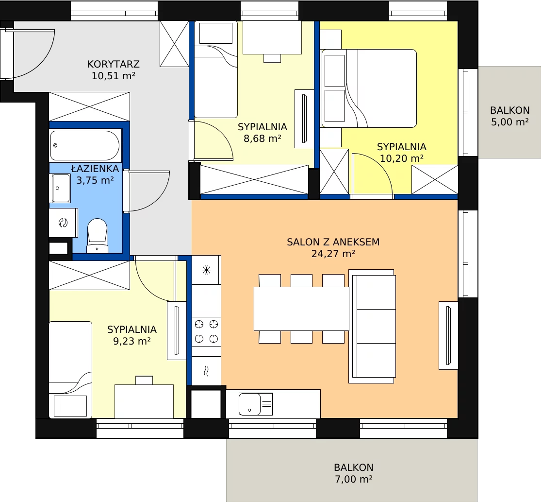Zalety mieszkania 66.63 m², M.15