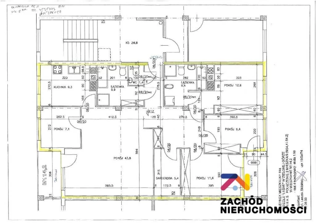 5 pokoi, mieszkanie 114,20 m², piętro 3, oferta nr , 157550227, Zielona Góra, Osiedle Leśne