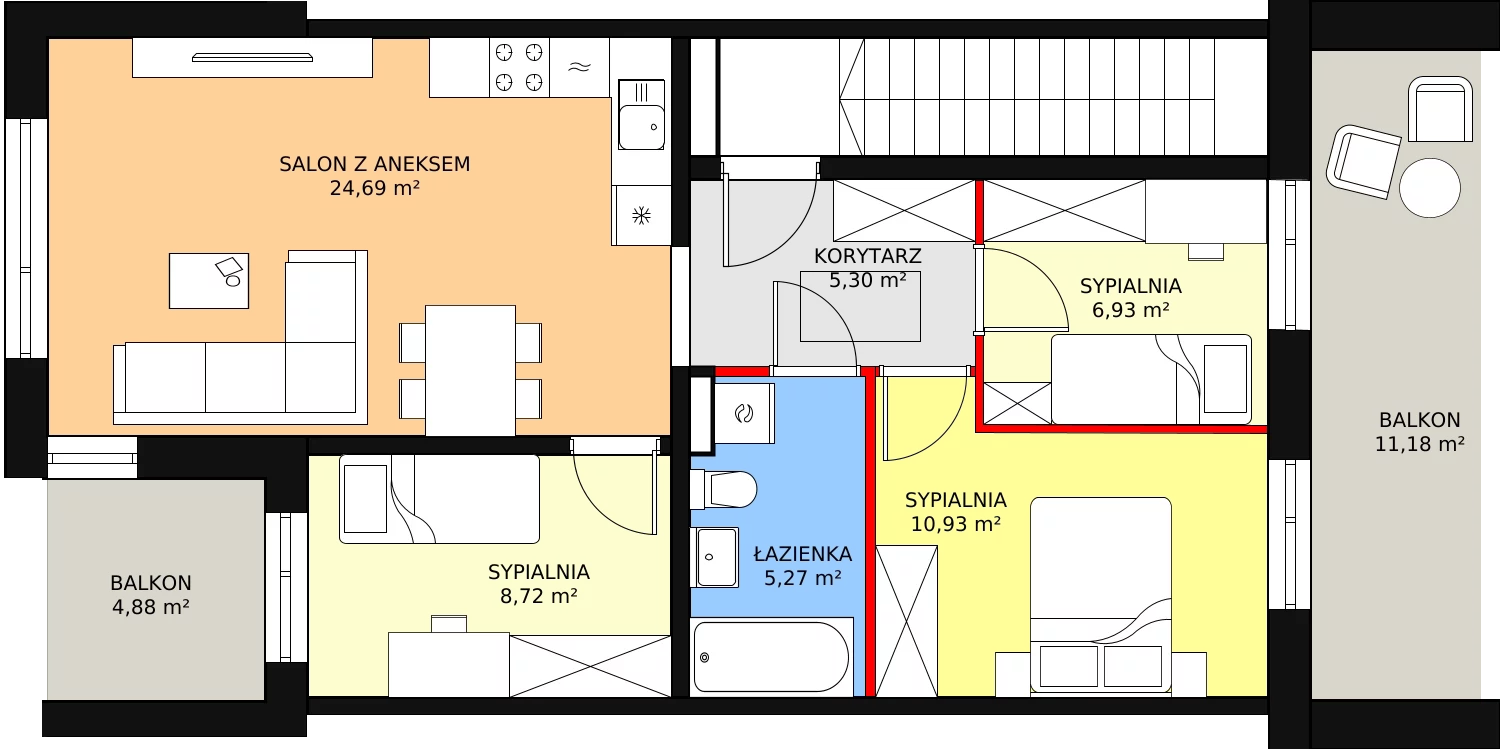 4 pokoje, mieszkanie 102,98 m², piętro 1, oferta nr A6, Nove Monte Cassino, Przemyśl, Winna Góra, ul. Monte Cassino