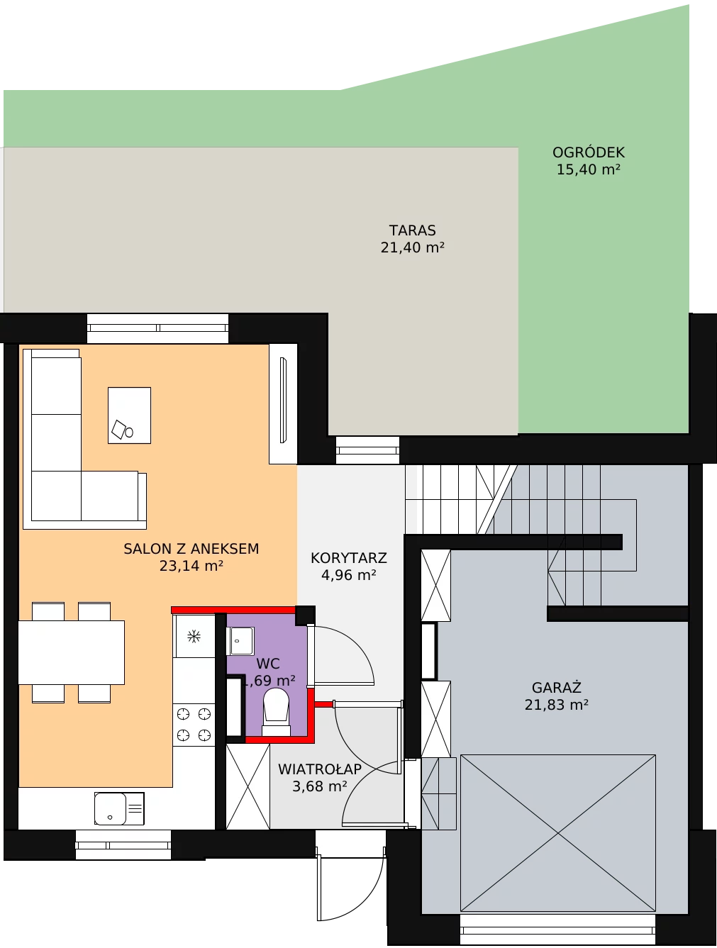 Dom 107,86 m², oferta nr B2, Nove Monte Cassino - domy, Przemyśl, Winna Góra, ul. Monte Cassino