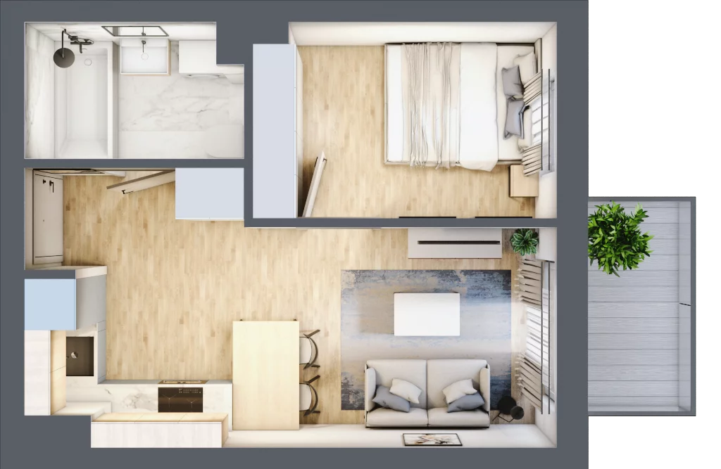 2 pokoje, mieszkanie 29,58 m², piętro 5, oferta nr 56, Pulse, Bydgoszcz, Wzgórze Wolności, ul. Wojska Polskiego