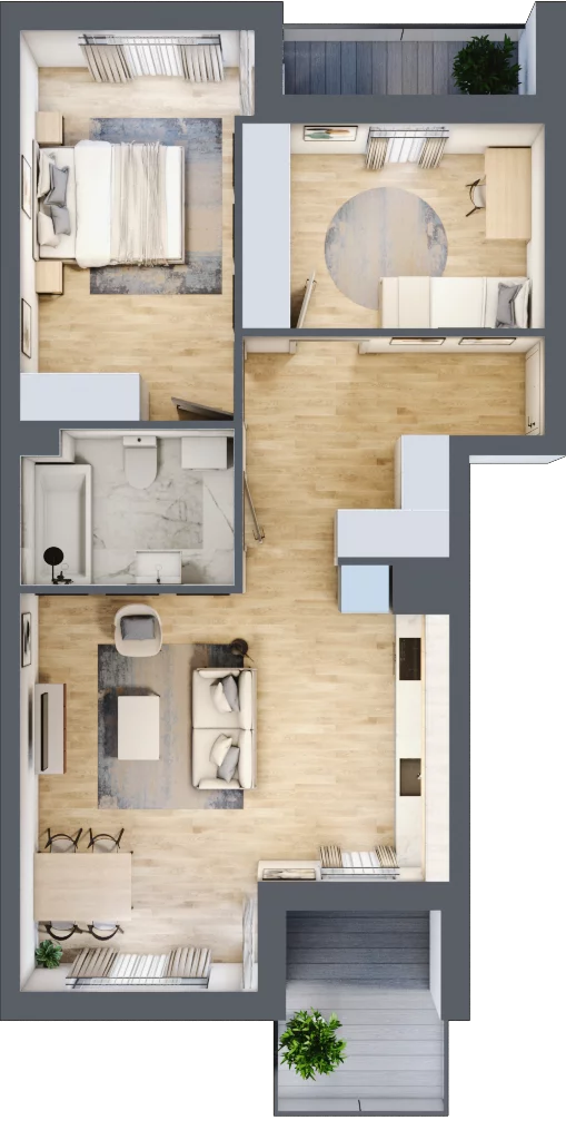 3 pokoje, mieszkanie 62,01 m², piętro 2, oferta nr 40, Pulse, Bydgoszcz, Wzgórze Wolności, ul. Wojska Polskiego