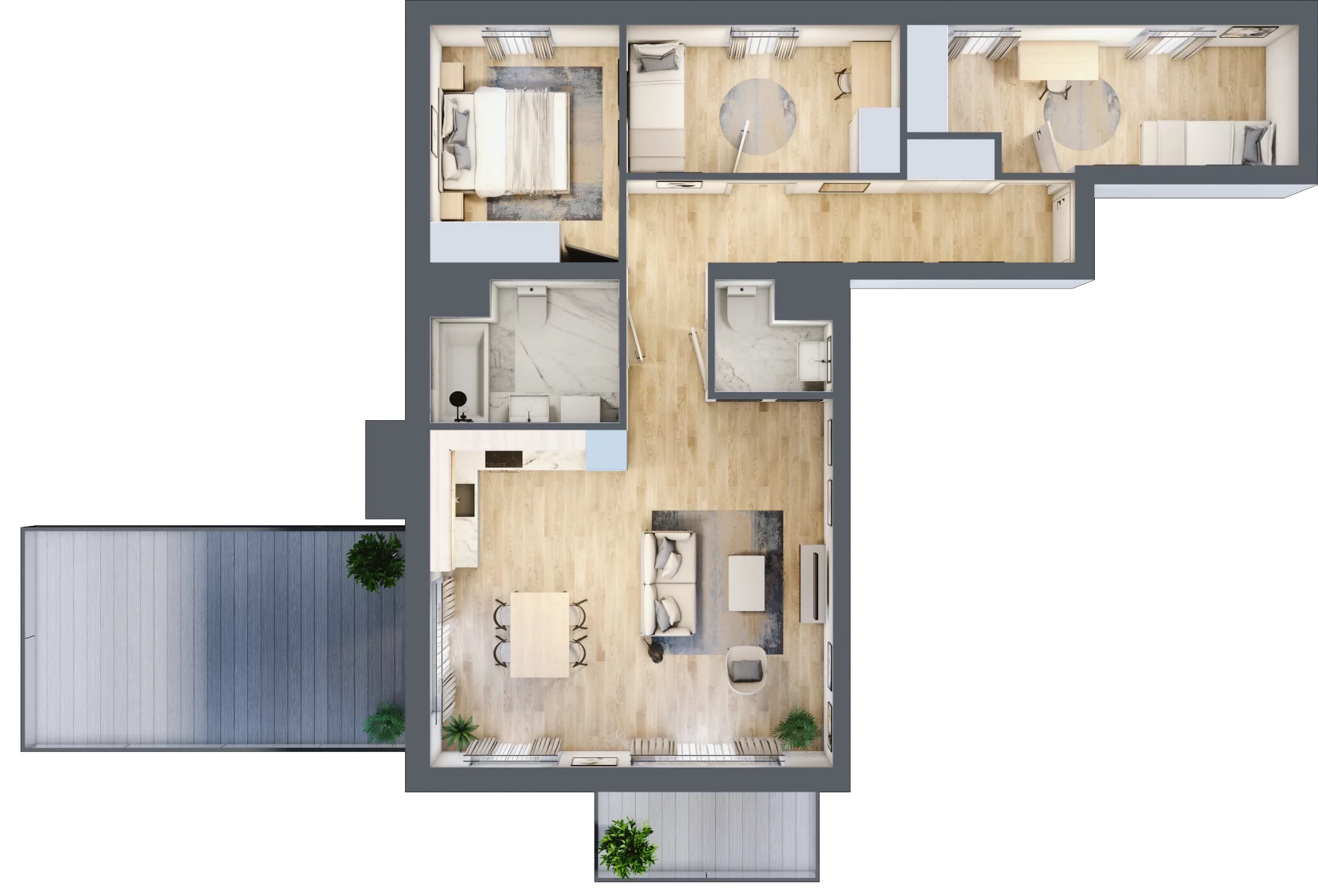 4 pokoje, mieszkanie 80,73 m², piętro 6, oferta nr 70, Pulse, Bydgoszcz, Wzgórze Wolności, ul. Wojska Polskiego