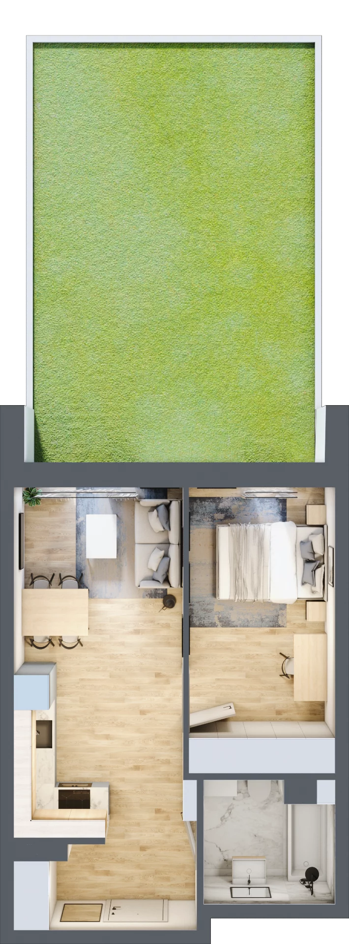 2 pokoje, mieszkanie 40,17 m², parter, oferta nr 3, Boutique, Niemcz, ul. Władysława Reymonta