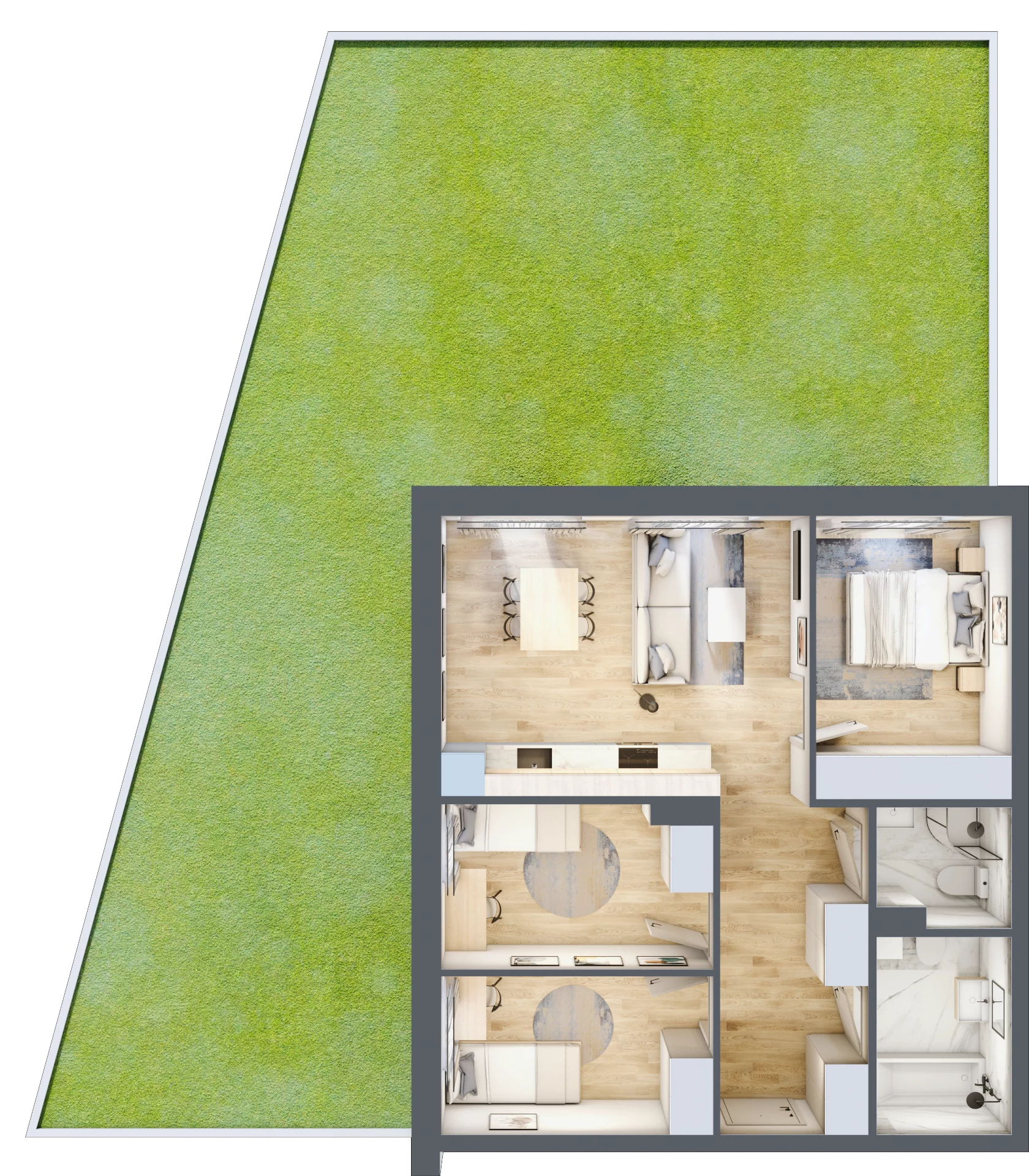 4 pokoje, mieszkanie 64,80 m², parter, oferta nr 1, Boutique, Niemcz, ul. Władysława Reymonta
