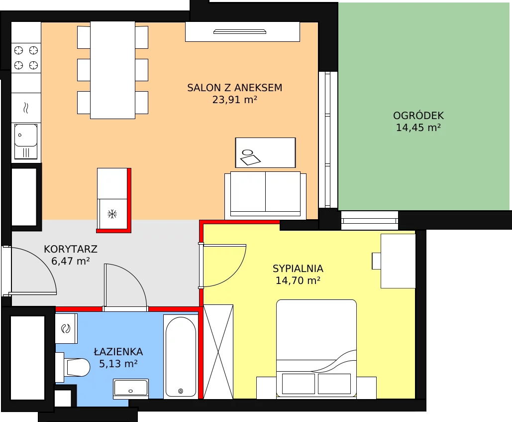 2 pokoje, mieszkanie 50,31 m², parter, oferta nr 3, Apartamenty Talarowa 3, Warszawa, Białołęka, Tarchomin, ul. Talarowa