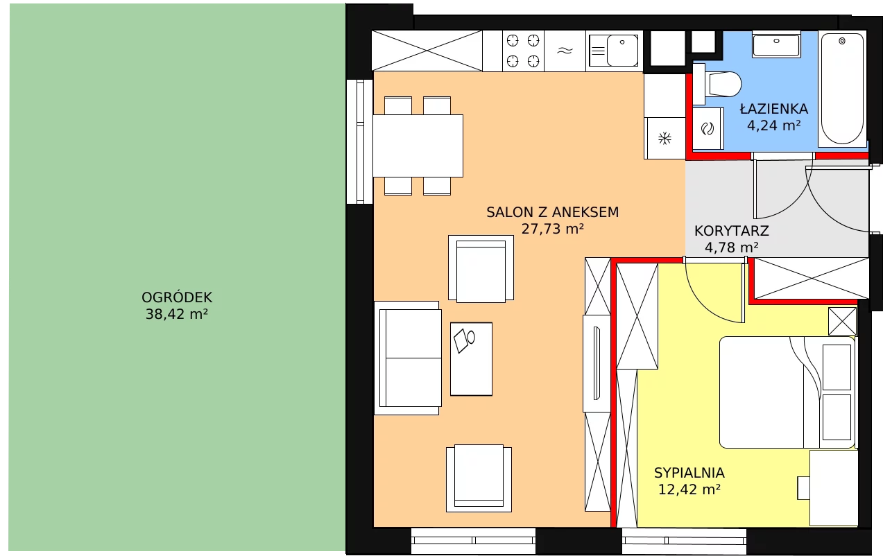 2 pokoje, mieszkanie 49,44 m², parter, oferta nr 6, Apartamenty Talarowa 3, Warszawa, Białołęka, Tarchomin, ul. Talarowa