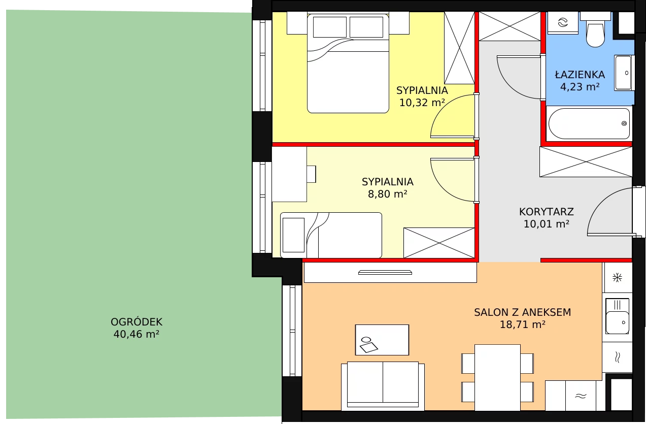 3 pokoje, mieszkanie 52,33 m², parter, oferta nr 9, Apartamenty Talarowa 3, Warszawa, Białołęka, Tarchomin, ul. Talarowa