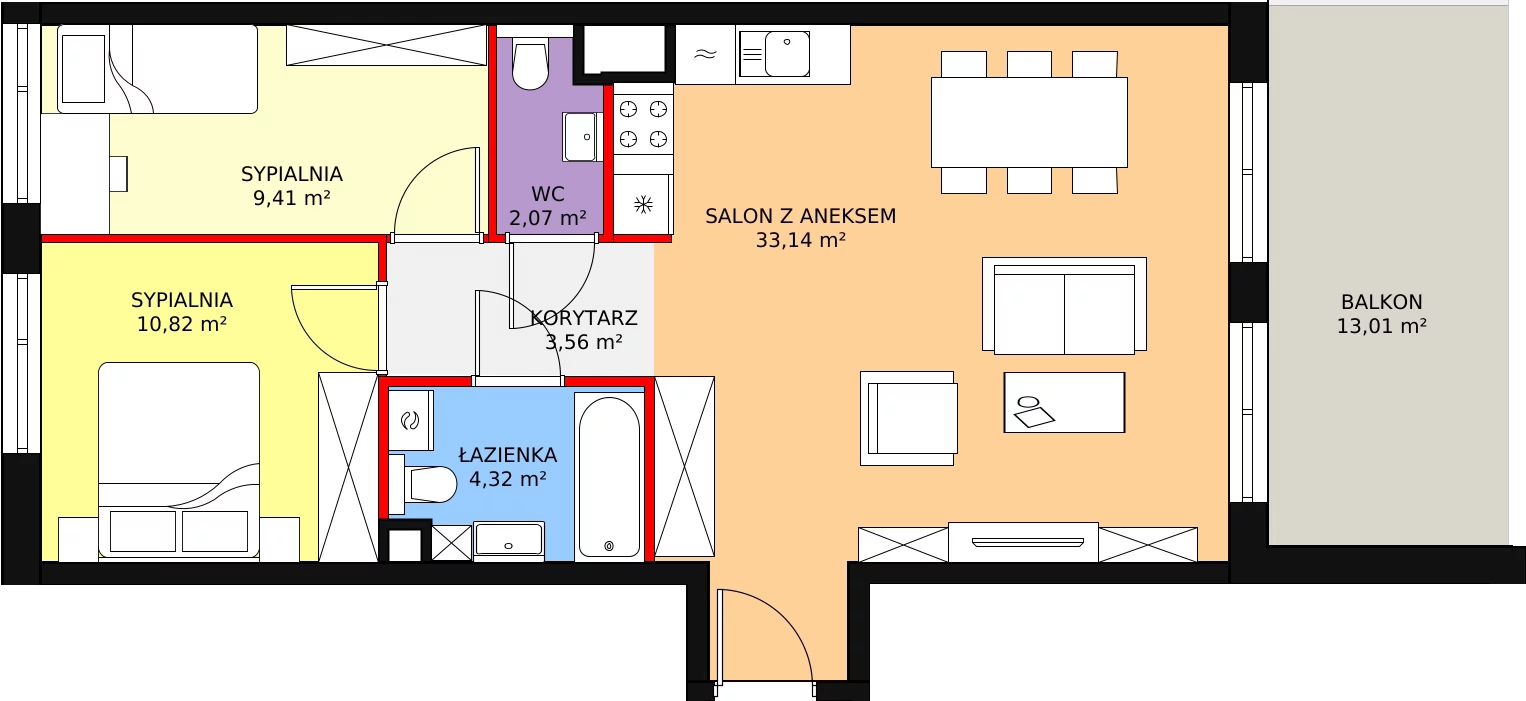 3 pokoje, mieszkanie 63,47 m², piętro 1, oferta nr 19, Apartamenty Talarowa 3, Warszawa, Białołęka, Tarchomin, ul. Talarowa