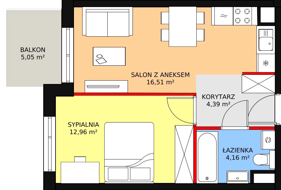 2 pokoje, mieszkanie 38,29 m², piętro 2, oferta nr 25, Apartamenty Talarowa 3, Warszawa, Białołęka, Tarchomin, ul. Talarowa