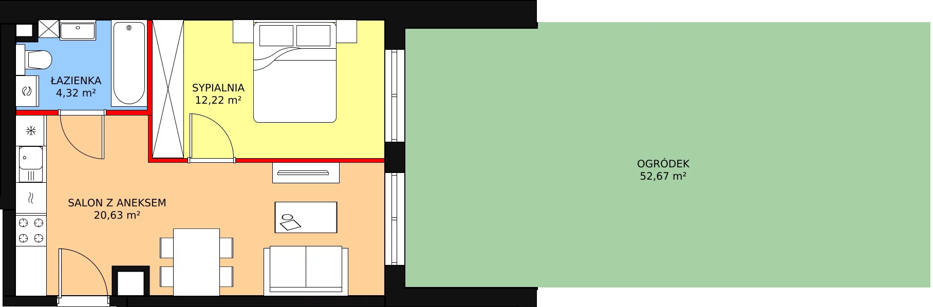 2 pokoje, mieszkanie 37,39 m², parter, oferta nr 41, Apartamenty Talarowa 3, Warszawa, Białołęka, Tarchomin, ul. Talarowa