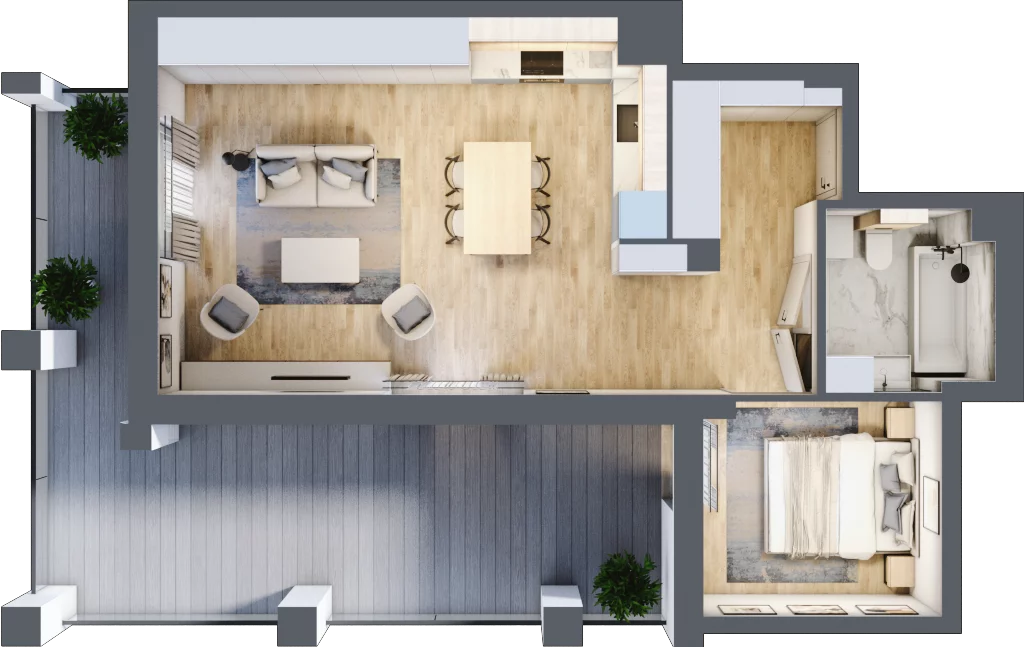 2 pokoje, mieszkanie 50,68 m², piętro 2, oferta nr WP-20, Warzelnicza Park, Warszawa, Białołęka, Brzeziny, ul. Warzelnicza