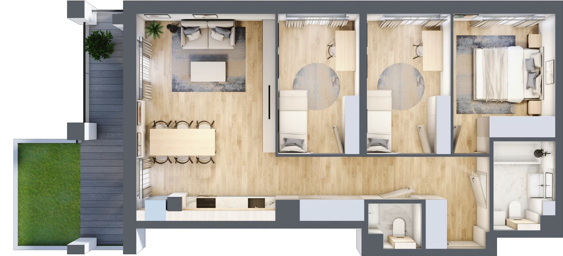 4 pokoje, mieszkanie 70,16 m², parter, oferta nr WP-2, Warzelnicza Park, Warszawa, Białołęka, Brzeziny, ul. Warzelnicza