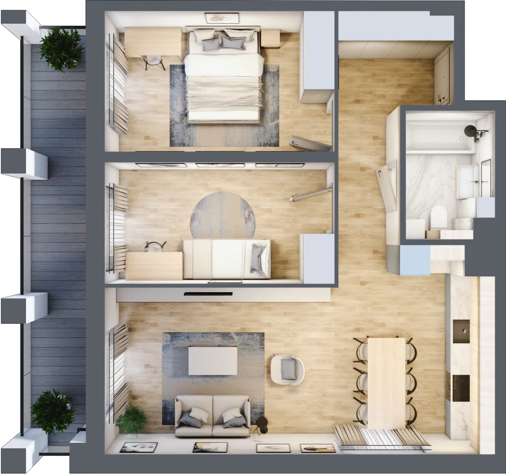 3 pokoje, mieszkanie 63,20 m², piętro 1, oferta nr WP-17, Warzelnicza Park, Warszawa, Białołęka, Brzeziny, ul. Warzelnicza