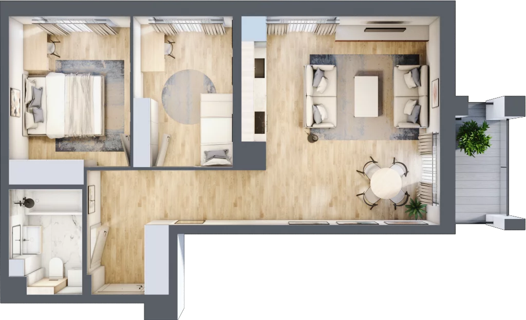 3 pokoje, mieszkanie 56,23 m², piętro 2, oferta nr WP-22, Warzelnicza Park, Warszawa, Białołęka, Brzeziny, ul. Warzelnicza