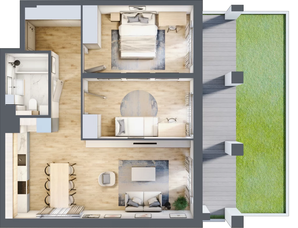 3 pokoje, mieszkanie 63,19 m², parter, oferta nr WP-7, Warzelnicza Park, Warszawa, Białołęka, Brzeziny, ul. Warzelnicza