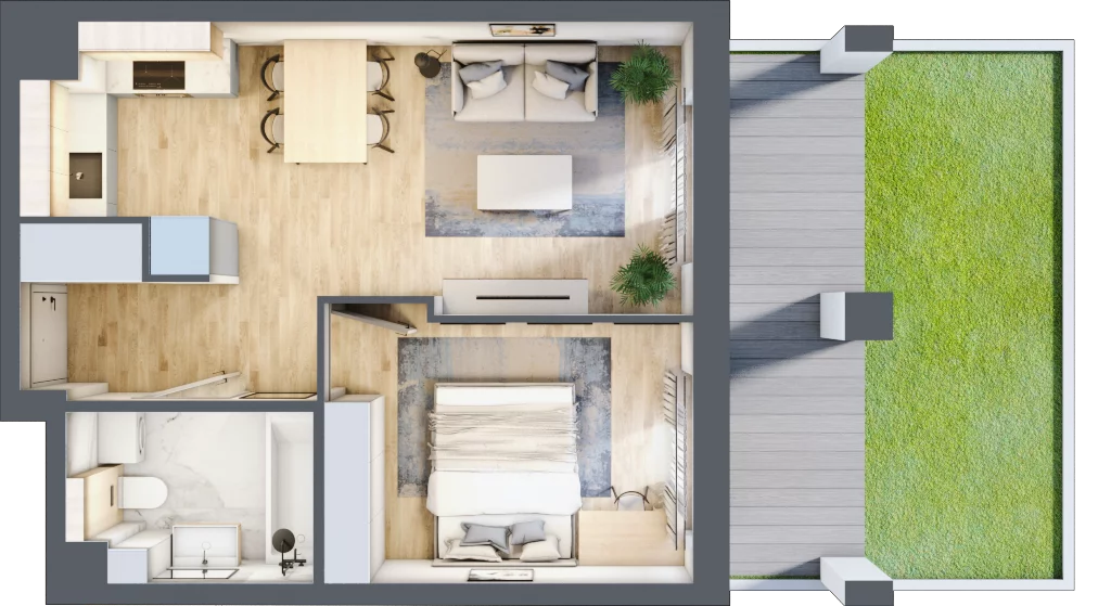 2 pokoje, mieszkanie 37,39 m², parter, oferta nr WP-6, Warzelnicza Park, Warszawa, Białołęka, Brzeziny, ul. Warzelnicza